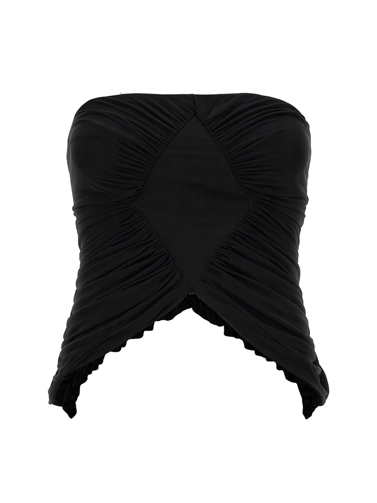 Saint Laurent-Jersey Bustier Top Top Nero-Donna