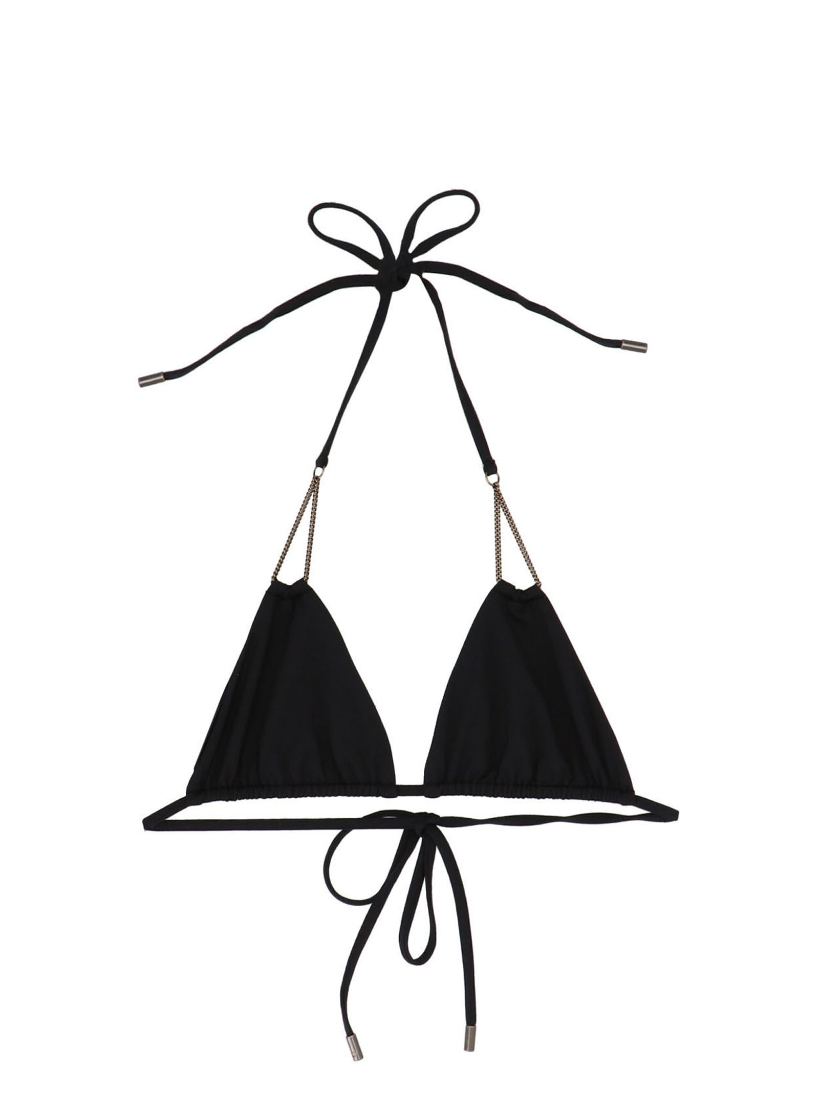 Saint Laurent-Triangle Bikini Top Beachwear Nero-Donna