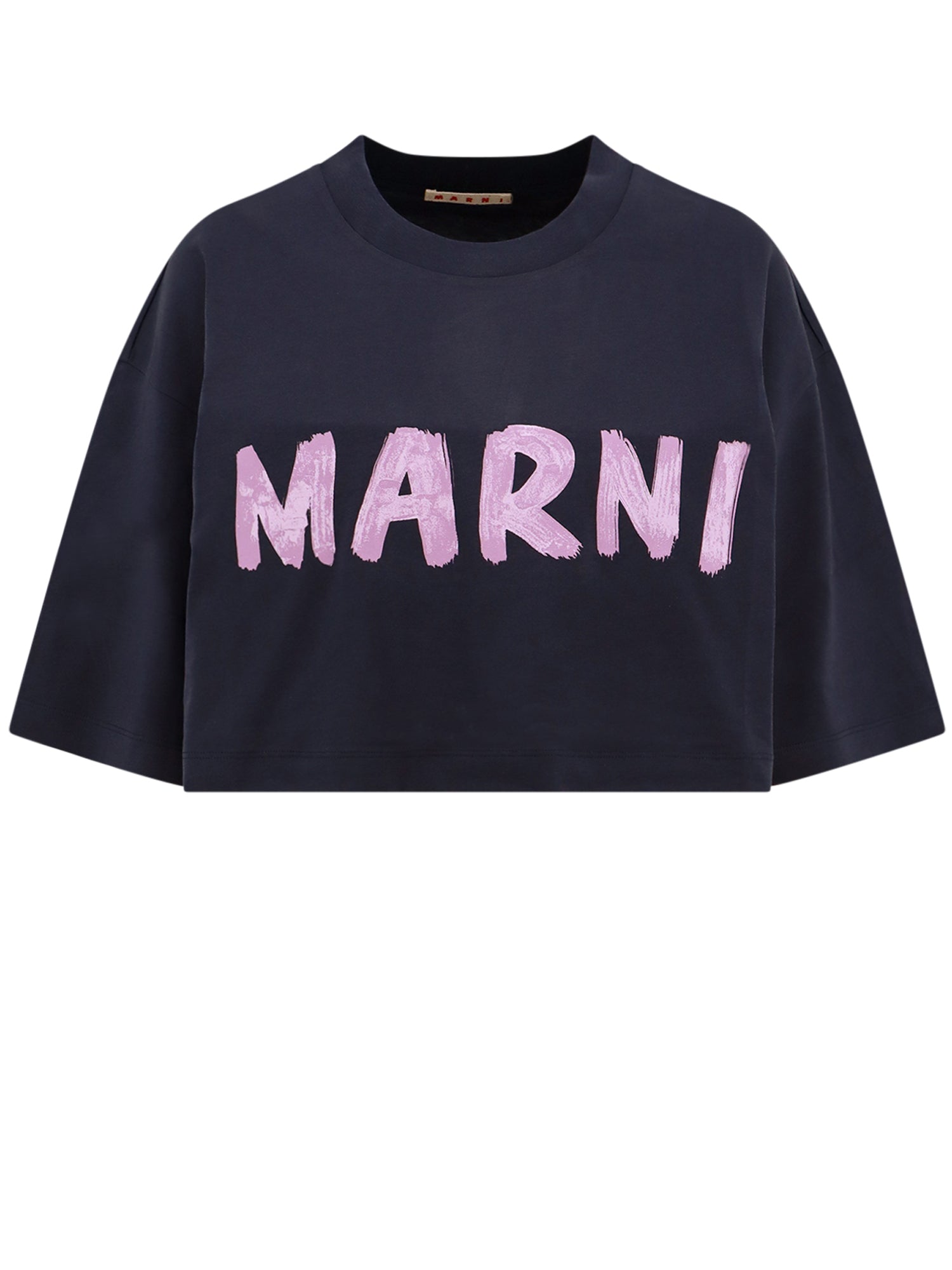 Marni-T-shirt in cotone con logo frontale-Donna