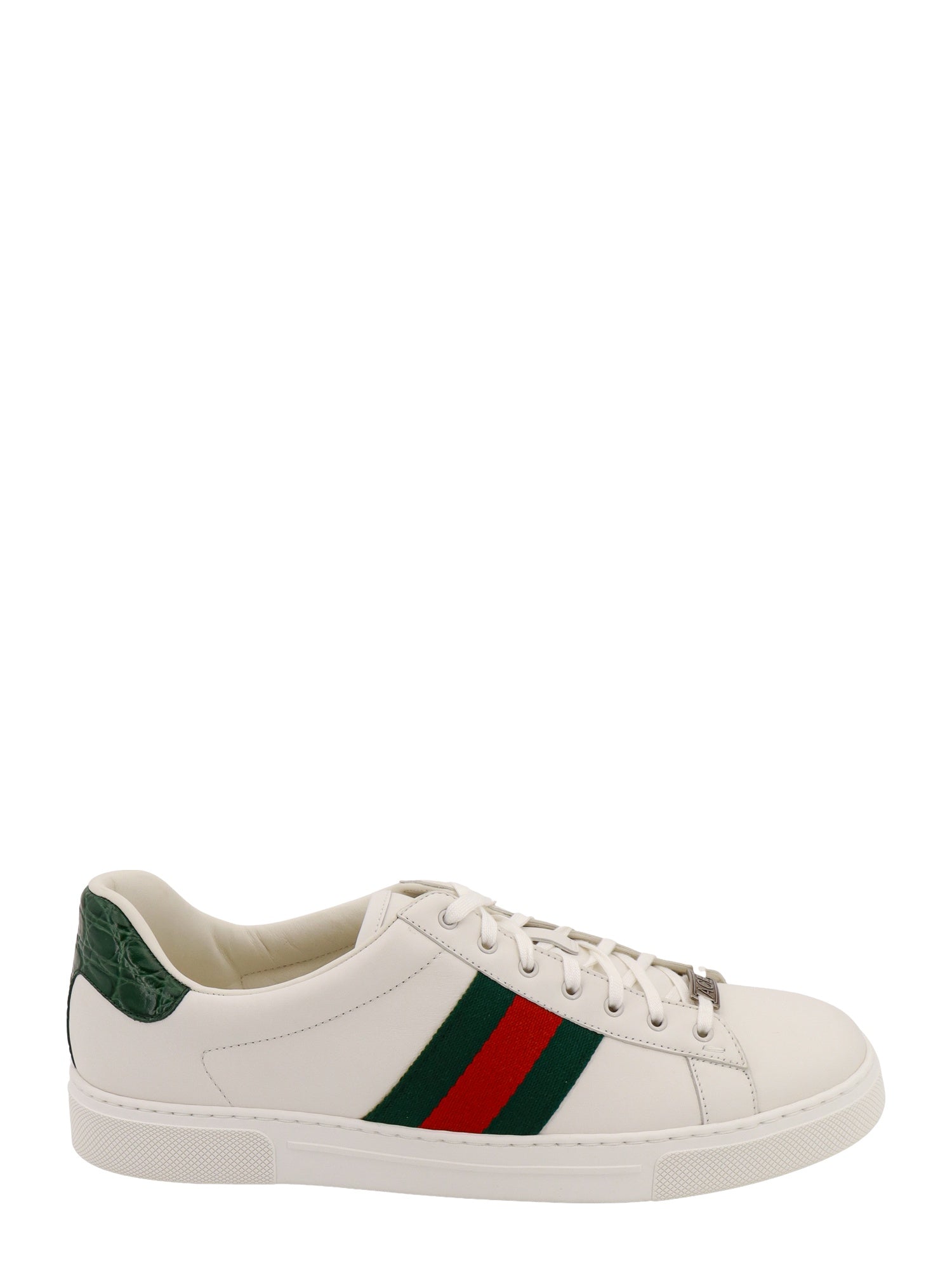 Gucci-Sneakers in pelle con Banda Web laterale-Uomo