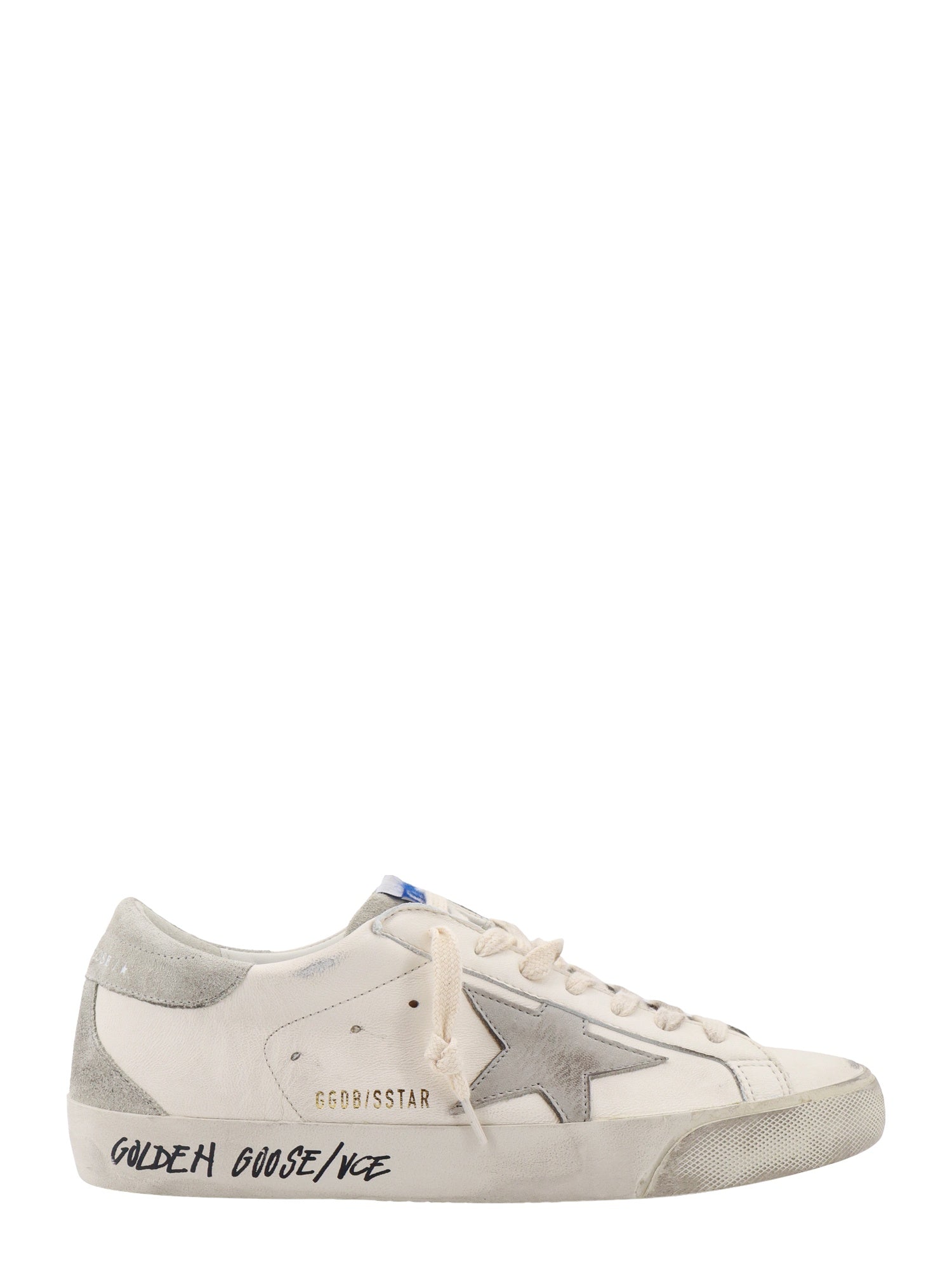 Golden Goose-Sneakers in pelle con profili in suede-Uomo