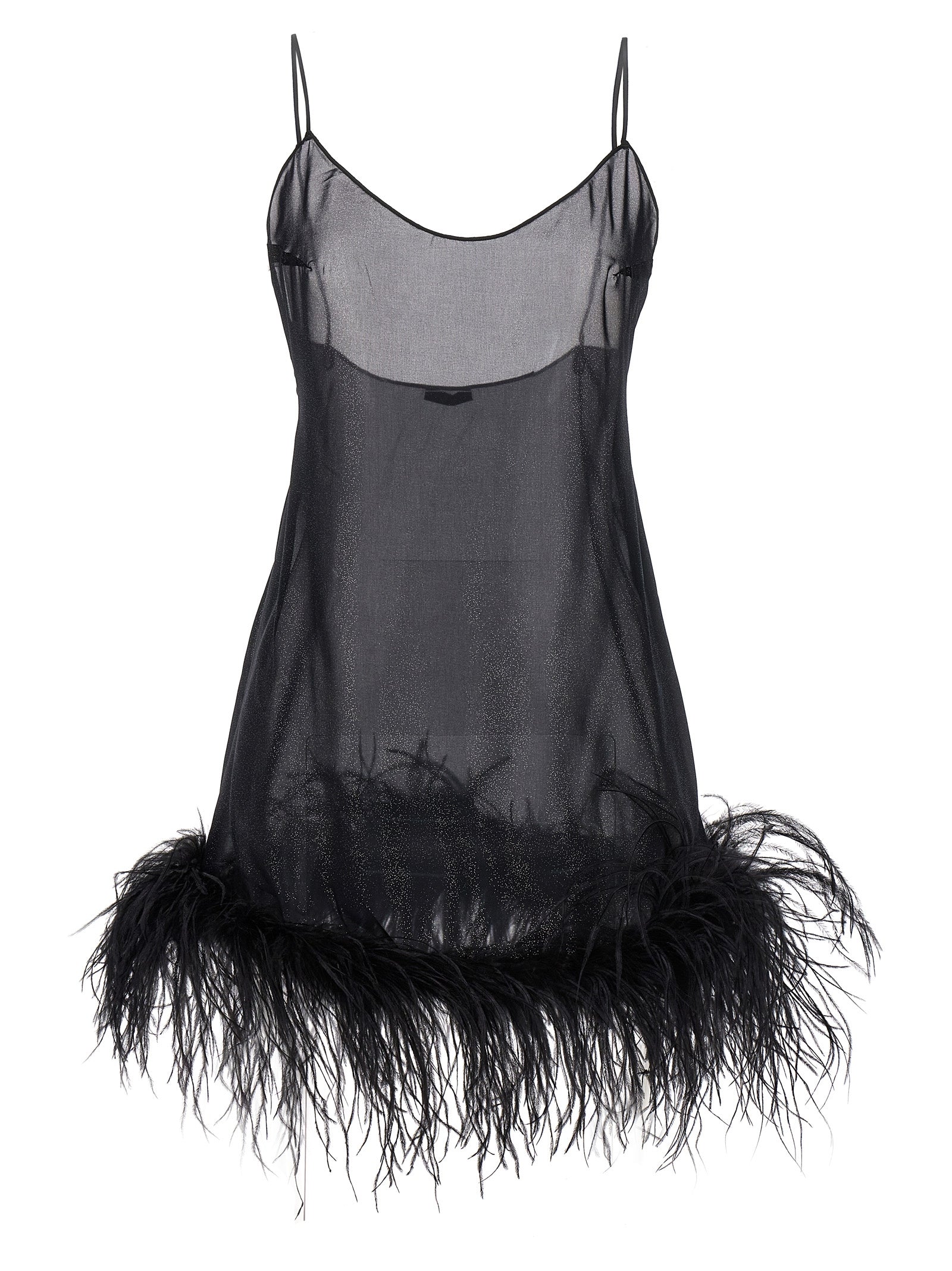 OséRee-Plumage Babydoll Abiti Nero-Donna