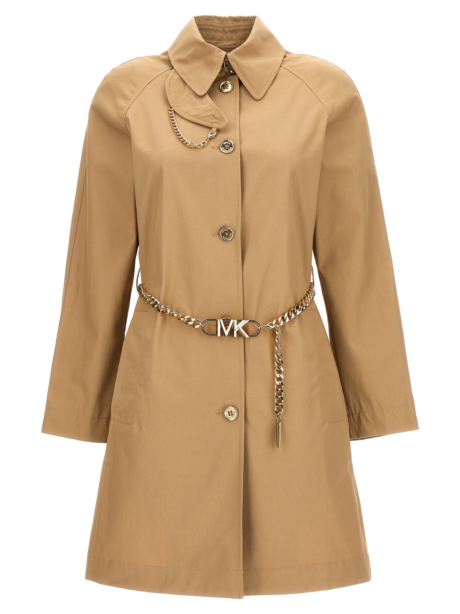 Michael Michael Kors-Chain Belt Trench Coat Trench E Impermeabili Beige-Donna