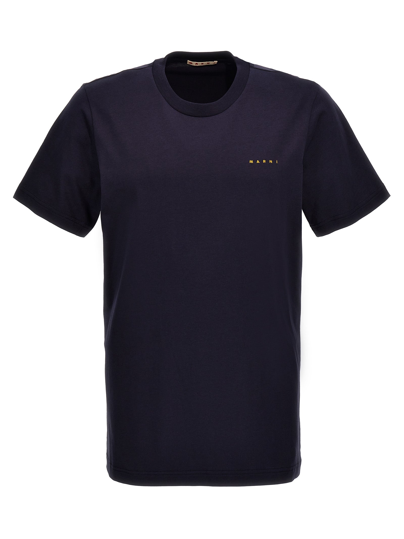 Marni-Logo Embroidery T Shirt Blu-Uomo