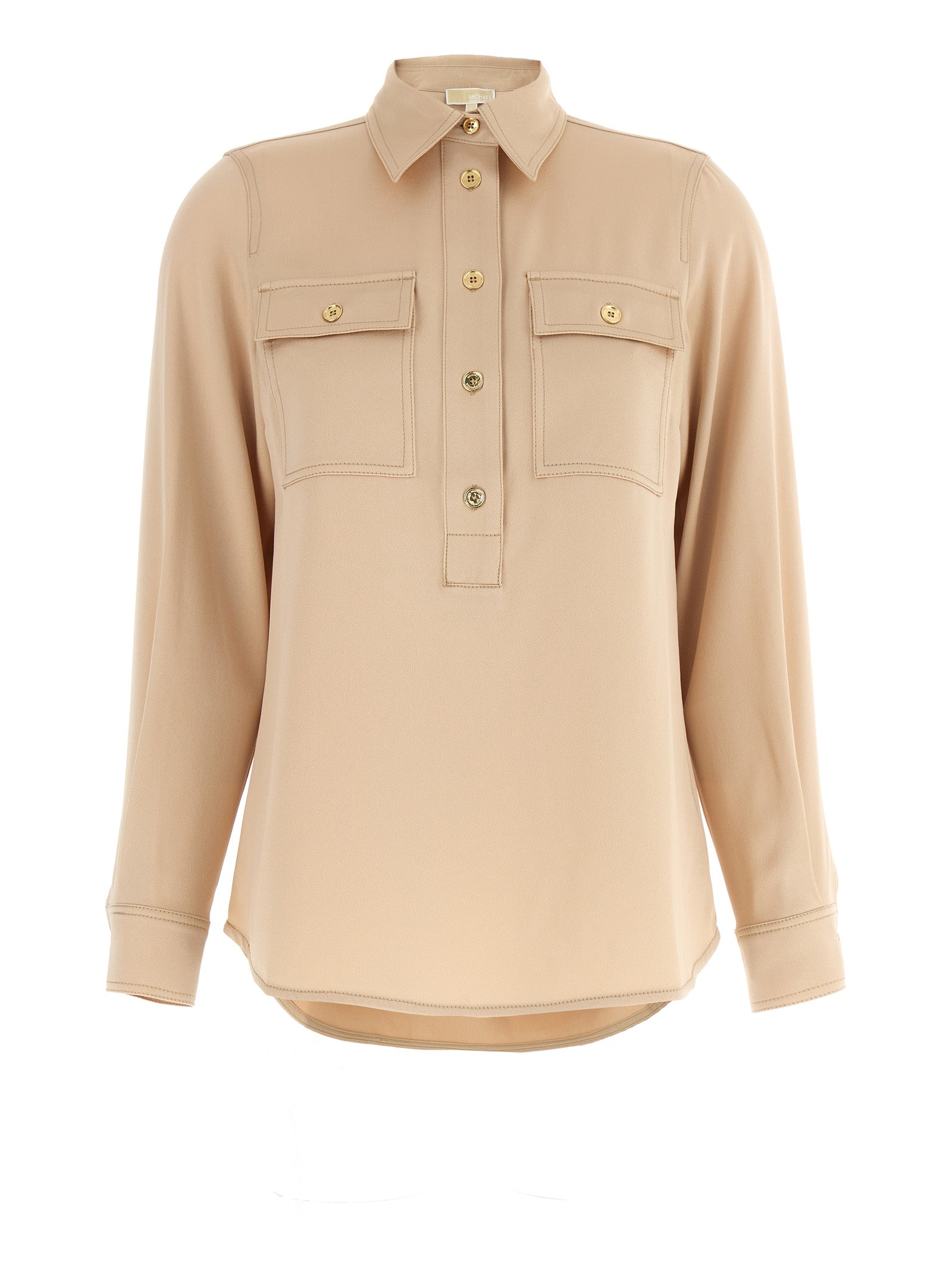 Michael Michael Kors-Satin Blouse Camicie Beige-Donna