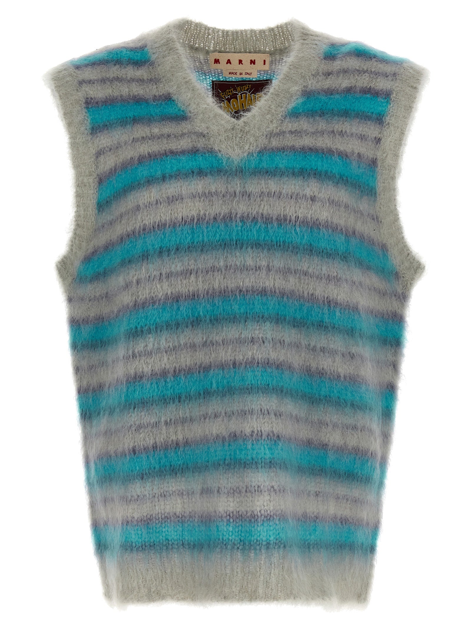 Marni-Brushed Stripes Fuzzy Wuzzy Gilet Multicolor-Uomo