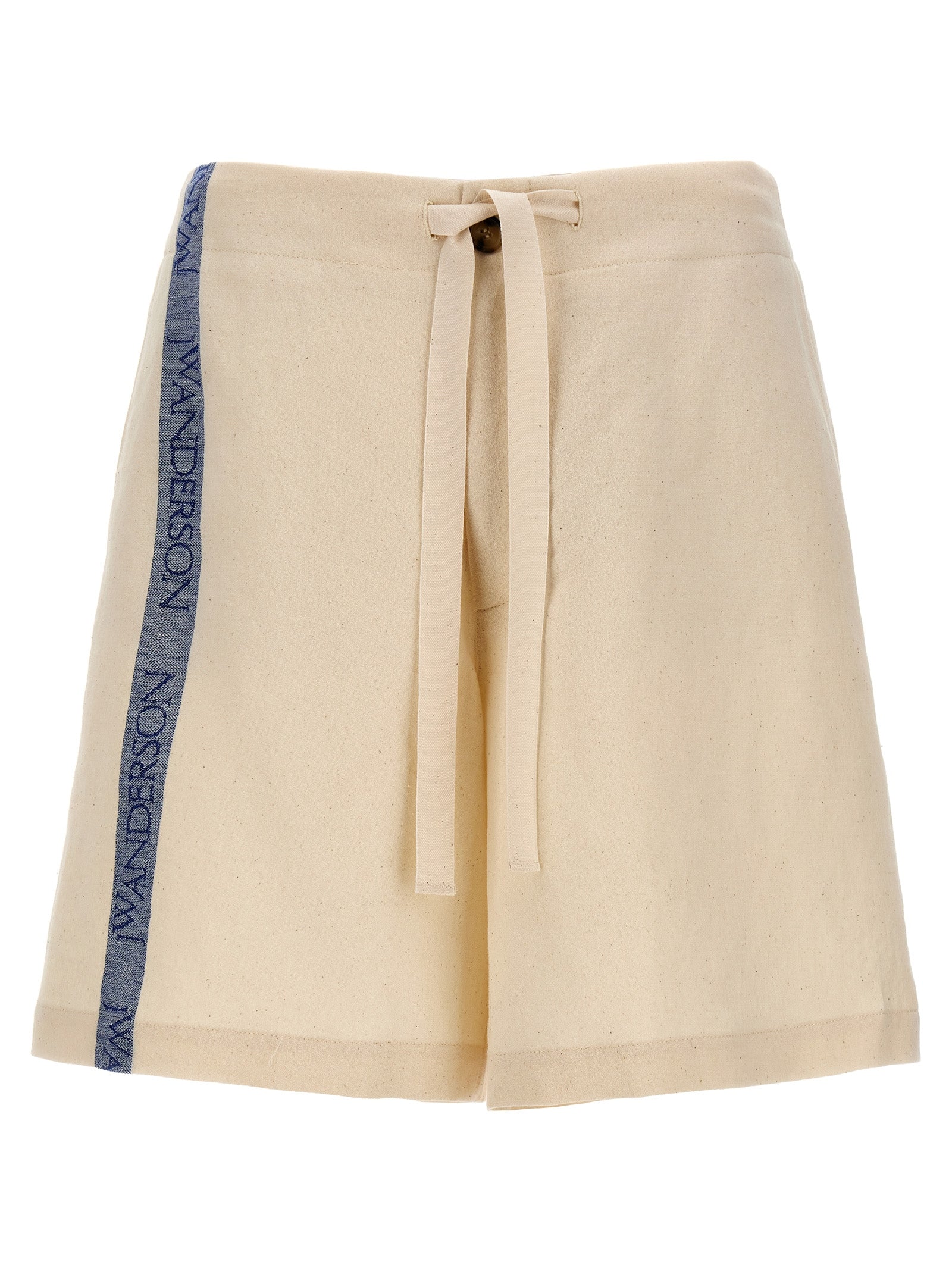 J. W. Anderson-Logo Bermuda Shorts Bermuda, Short Bianco-Uomo