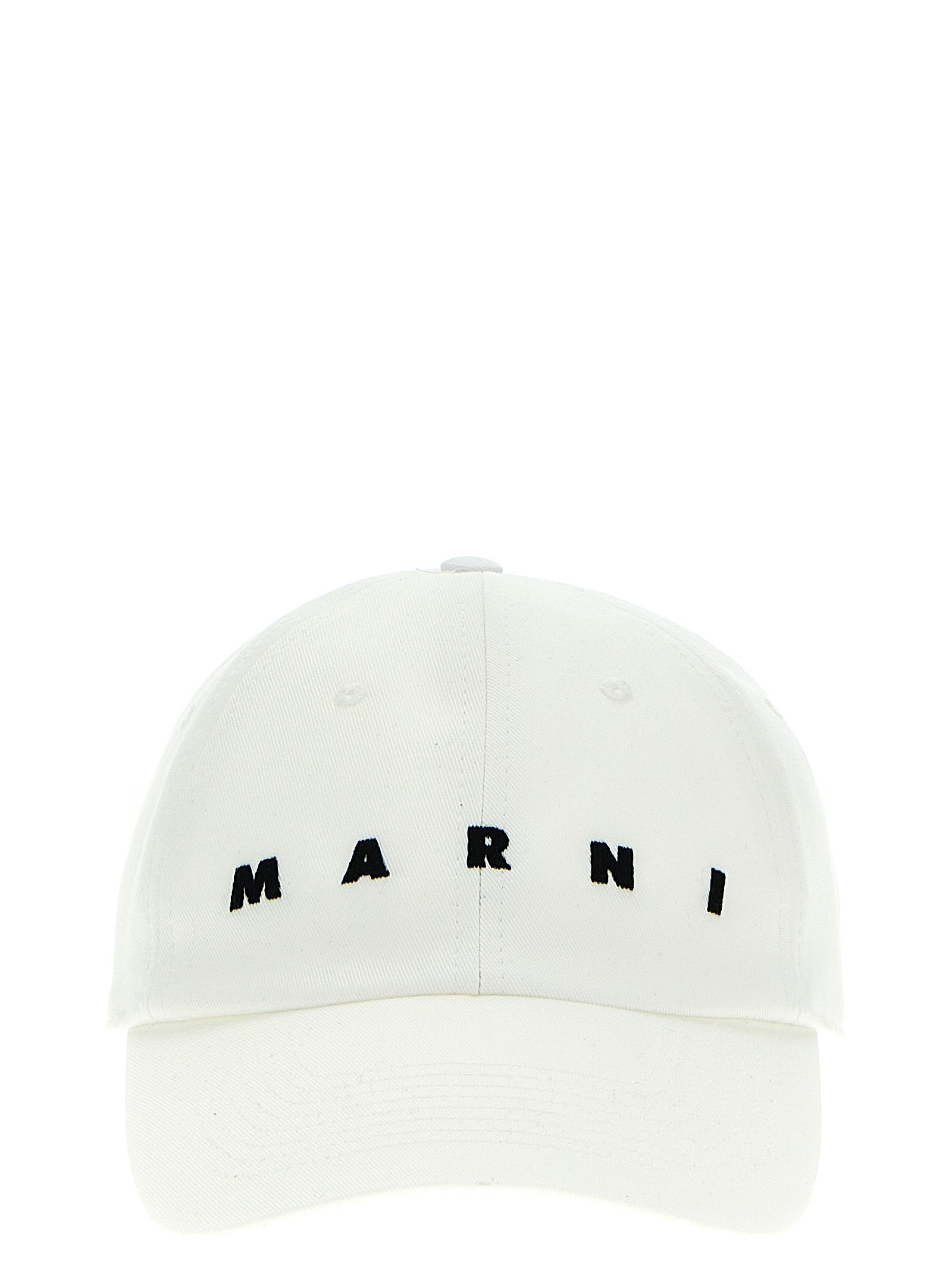 Marni-Logo Embroidery Cap Cappelli Bianco-Uomo