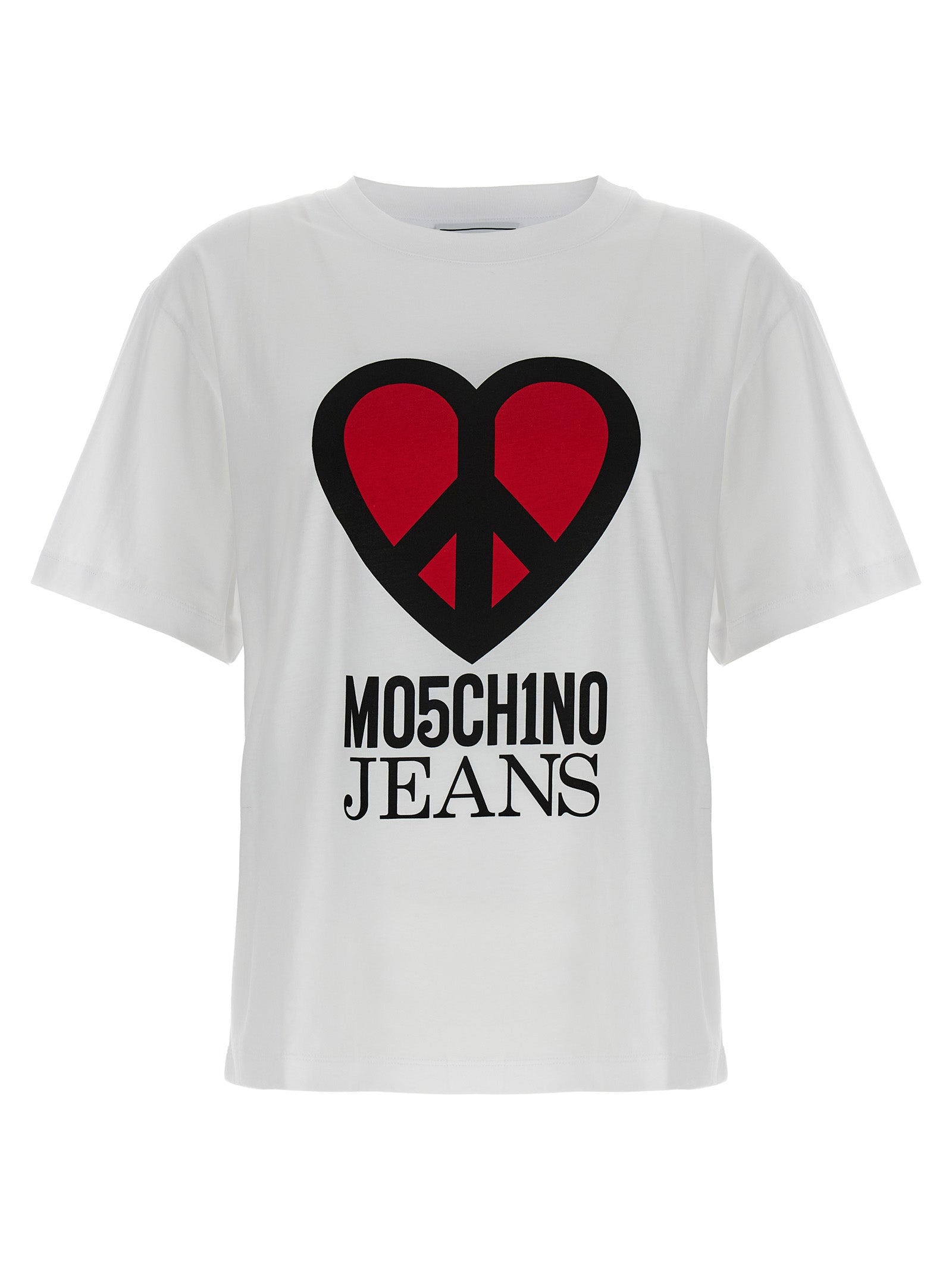 Mo5ch1no Jeans-Logo T Shirt Bianco-Donna