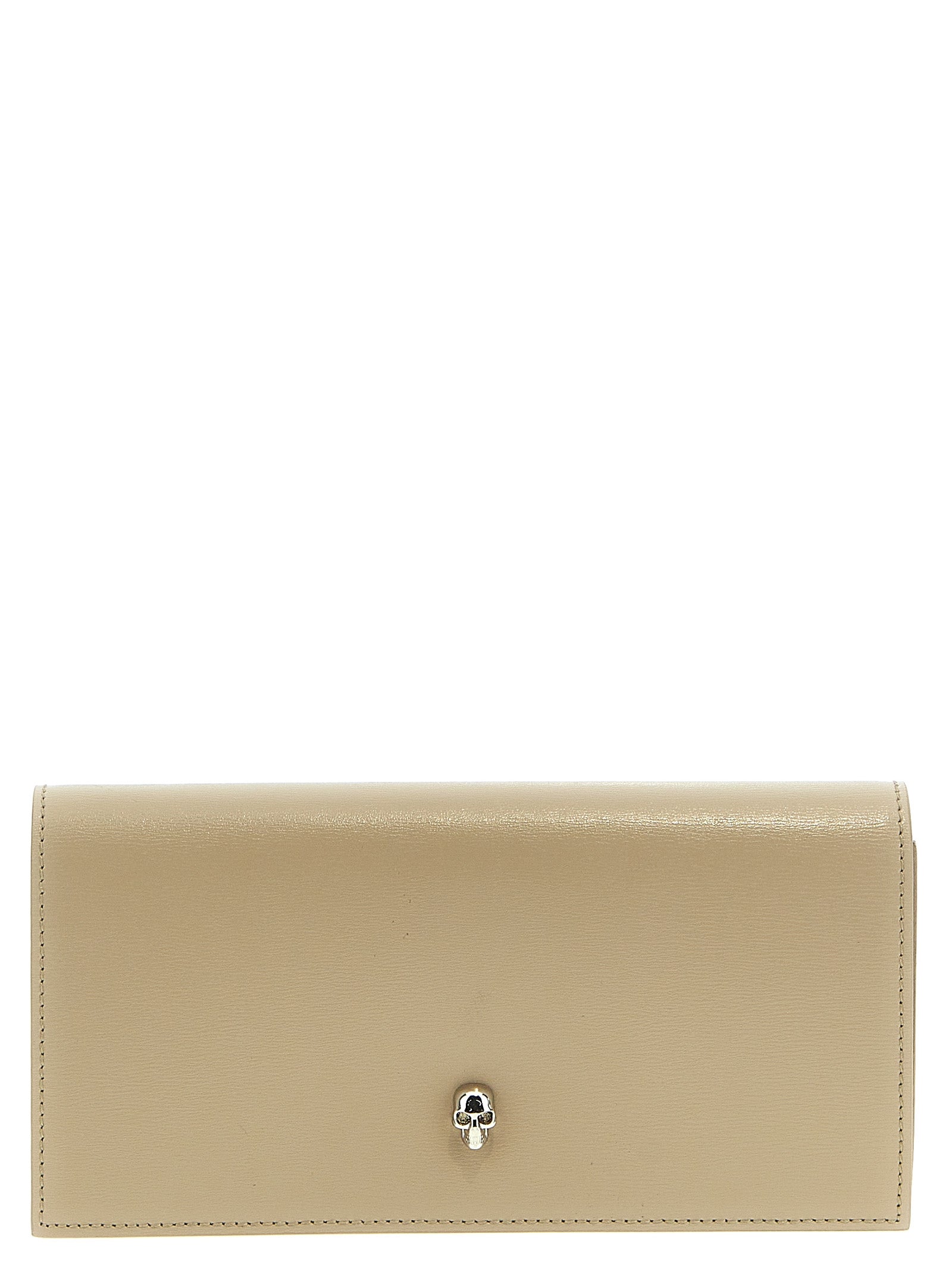 Alexander Mcqueen-Skull Portafogli Beige-Donna