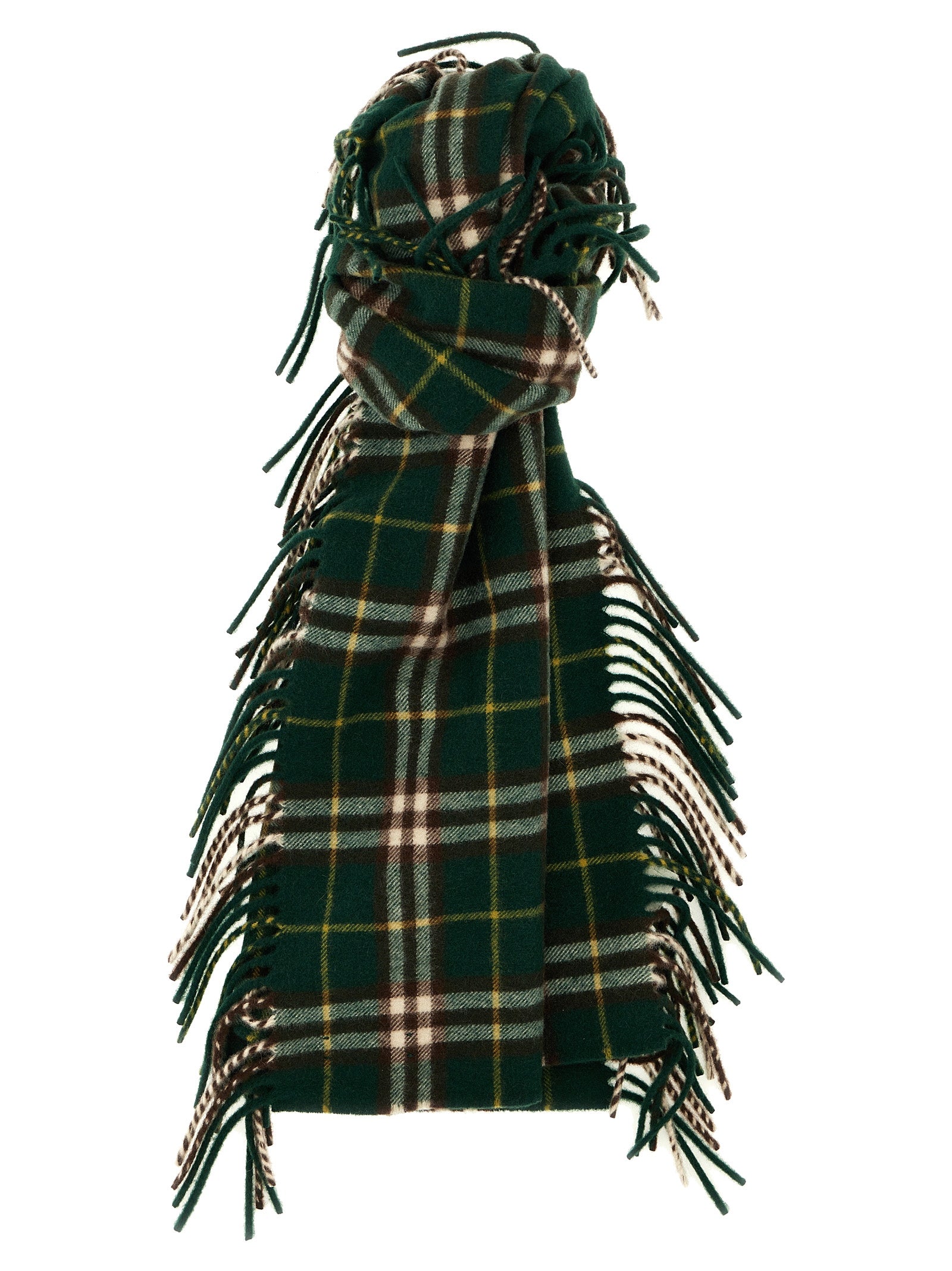 Burberry-Check Scarf Sciarpe Verde-Uomo