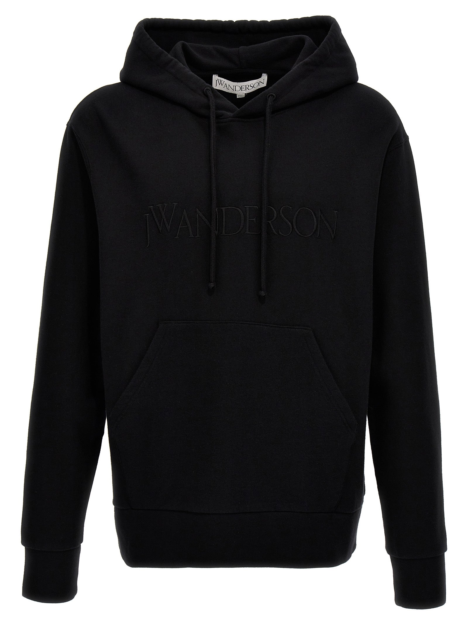 J. W. Anderson-Logo Hoodie Felpe Nero-Uomo