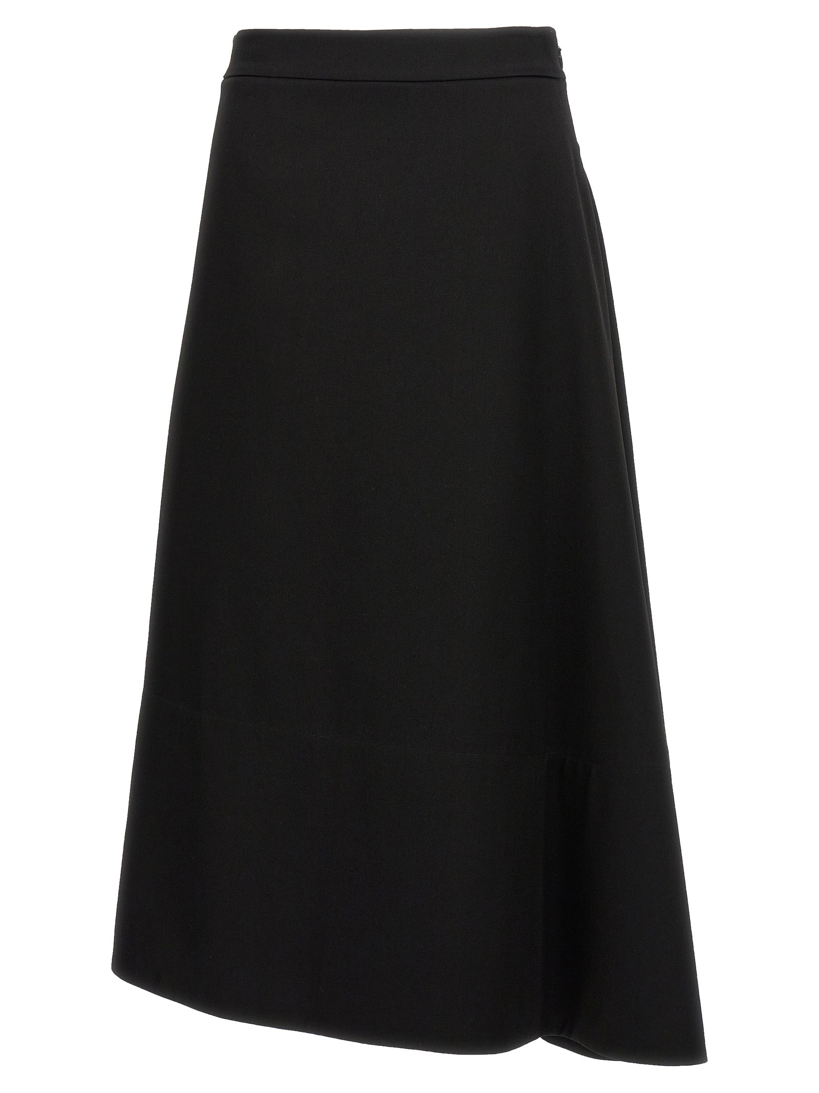 Jil Sander-Asymmetrical Skirt Gonne Nero-Donna