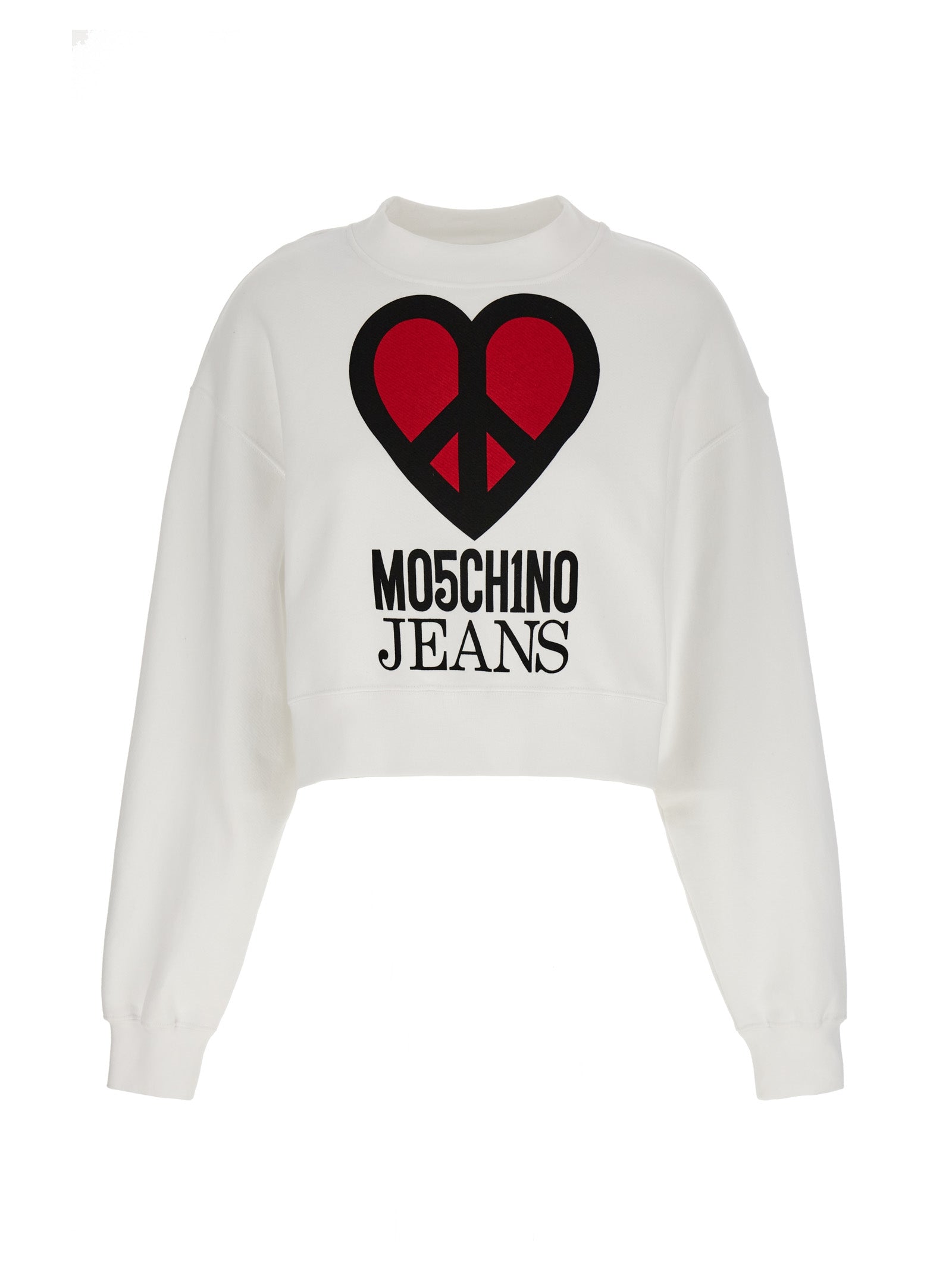 Mo5ch1no Jeans-Logo Felpe Bianco-Donna