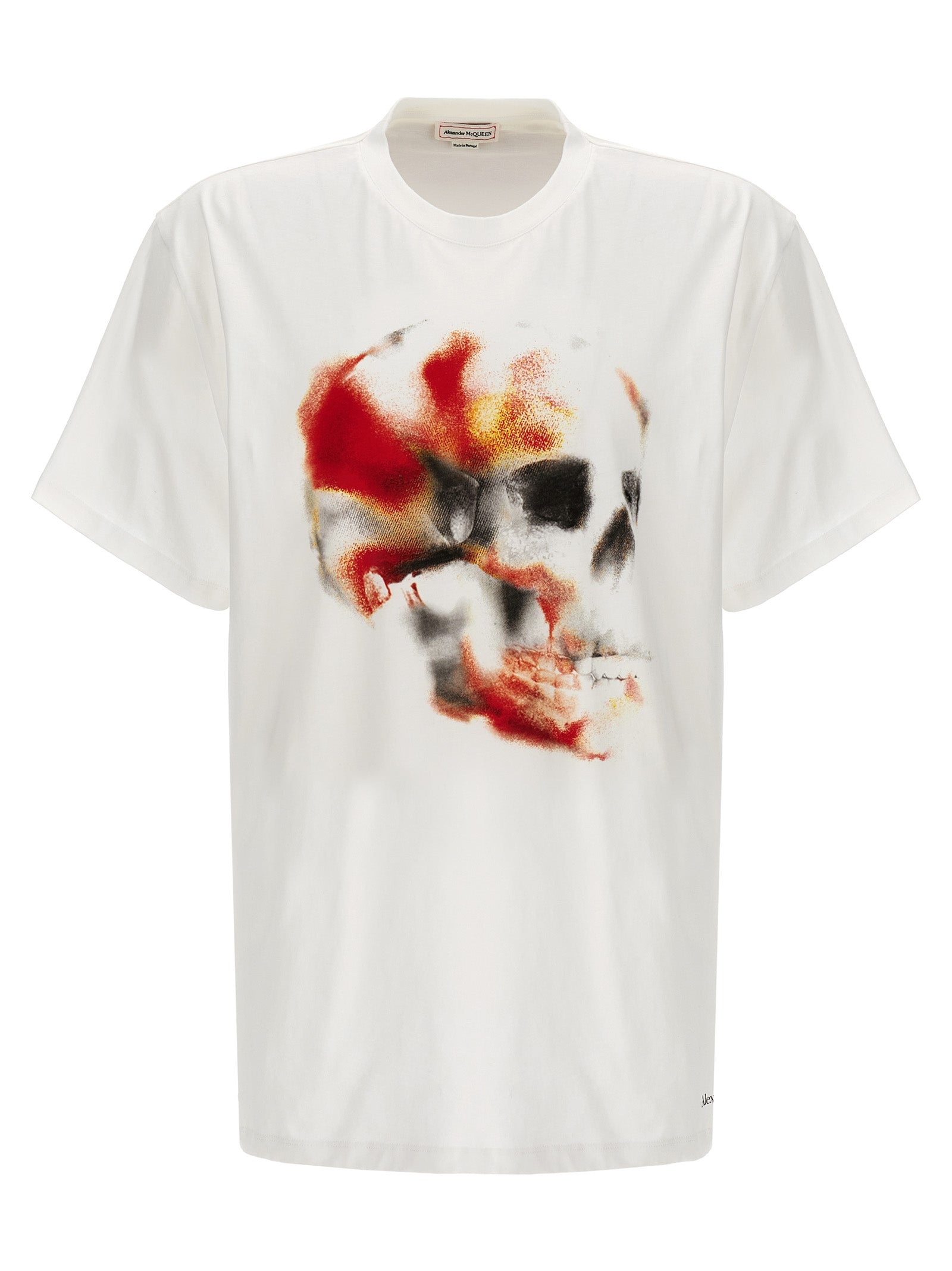 Alexander Mcqueen-Skull T Shirt Bianco-Uomo