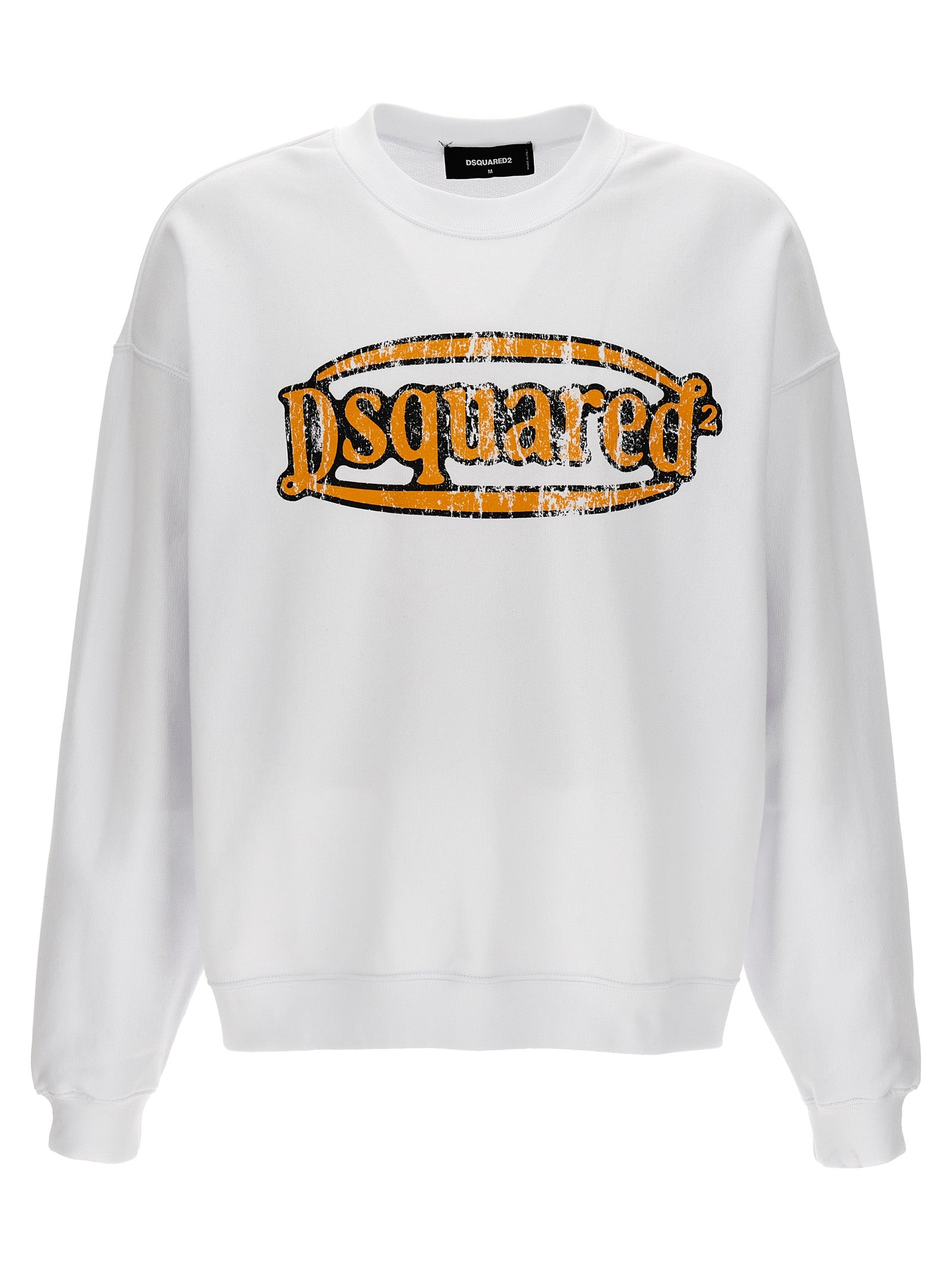 Dsquared2-Logo Sweatshirt Maglioni Bianco-Uomo