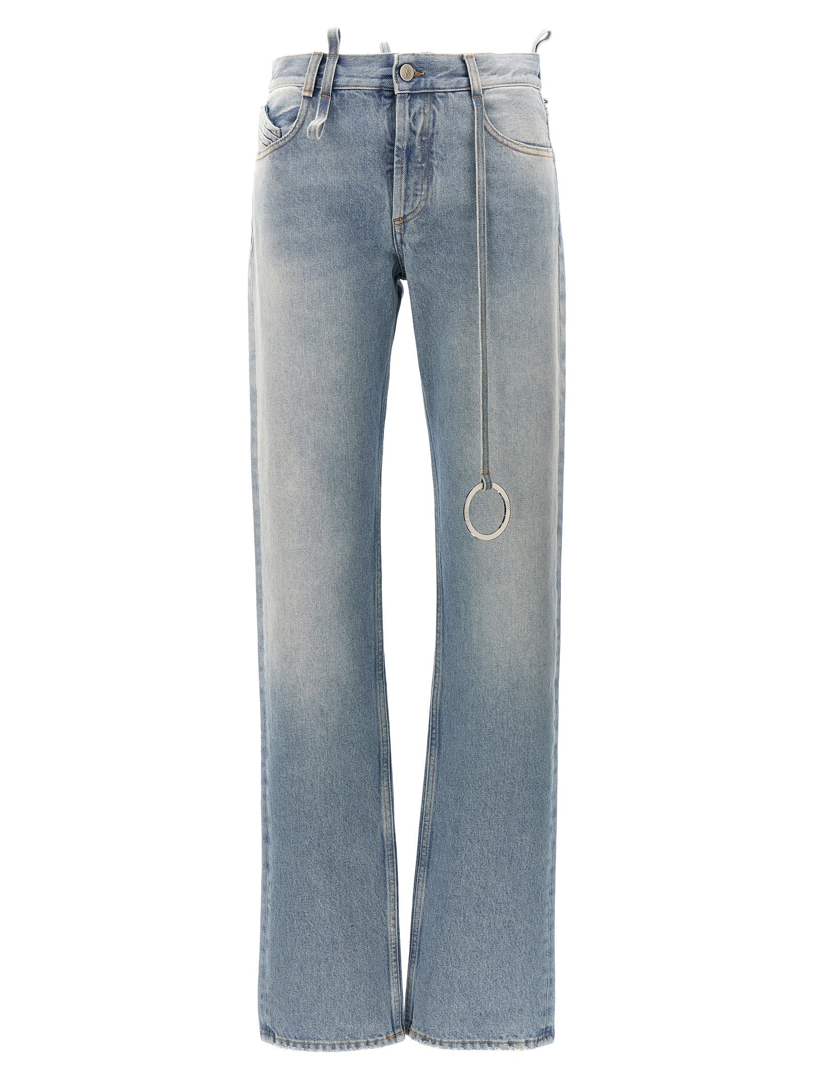 The Attico-Belted Jeans Celeste-Donna