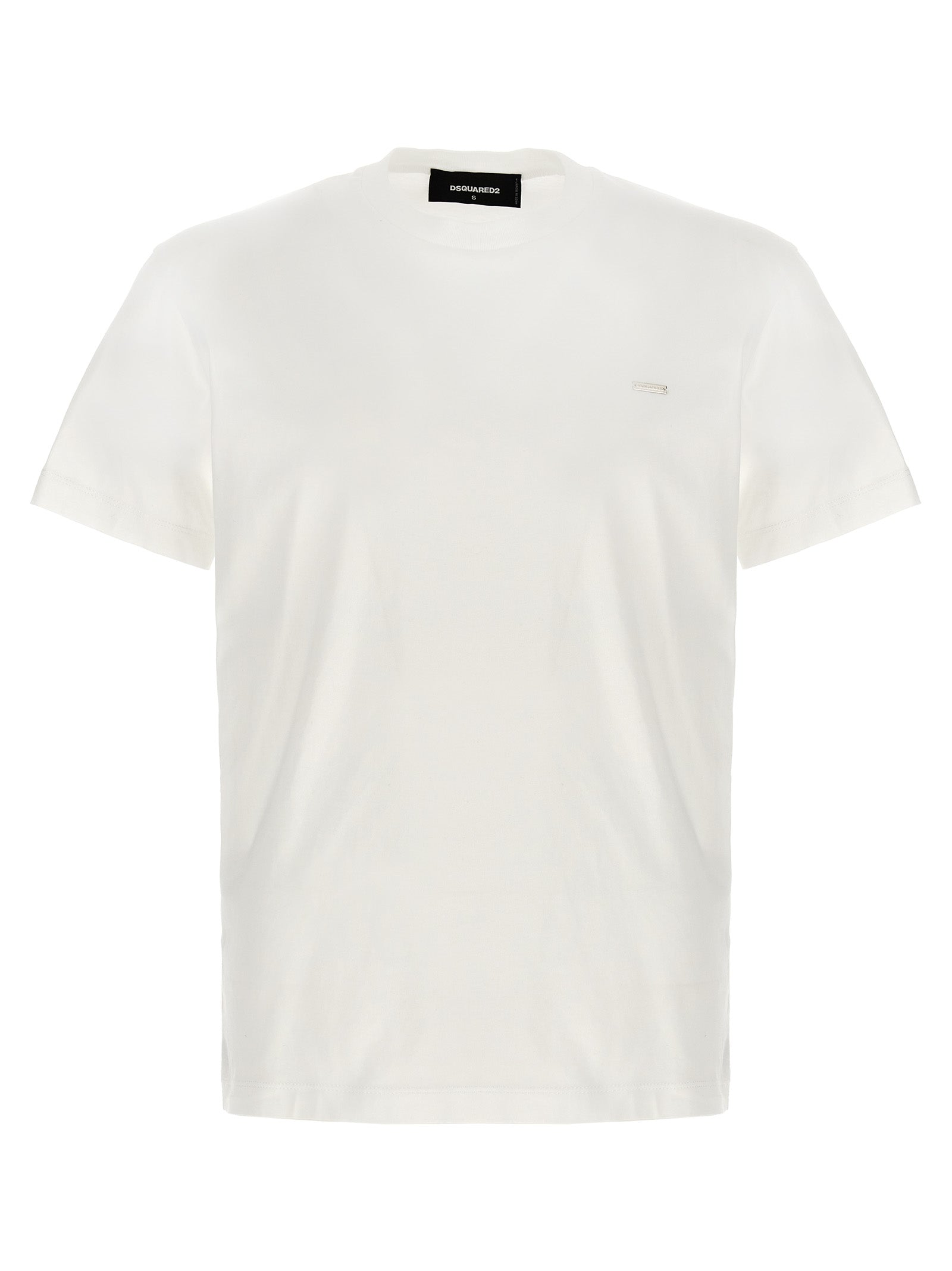 Dsquared2-Logo Plaque T Shirt Bianco-Uomo