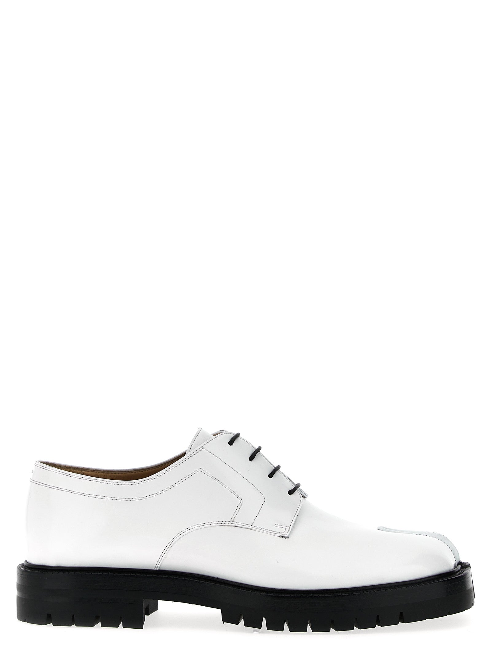 Maison Margiela-Taby Country Stringate Bianco/Nero-Uomo