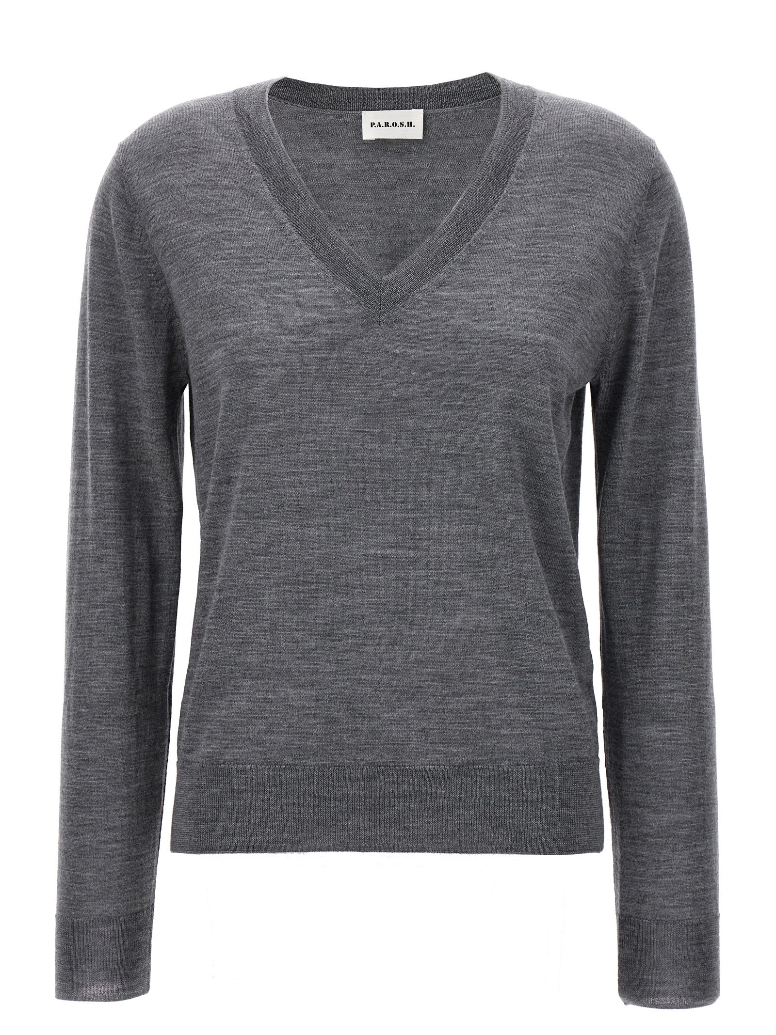 P. A.R. O.S. H.-V-Neck Sweater Maglioni Grigio-Donna