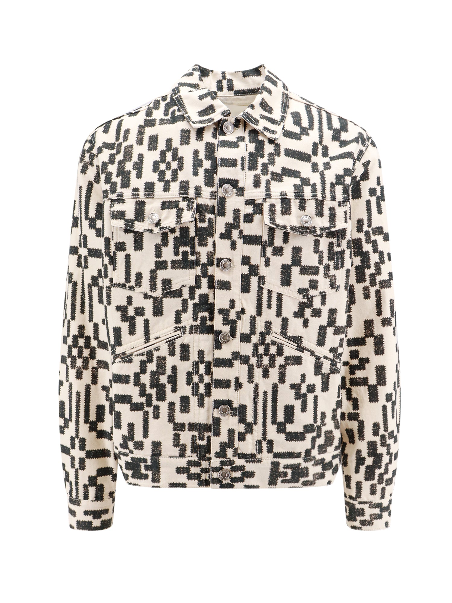 Marant-Giubbino in canvas con stampa all-over-Uomo