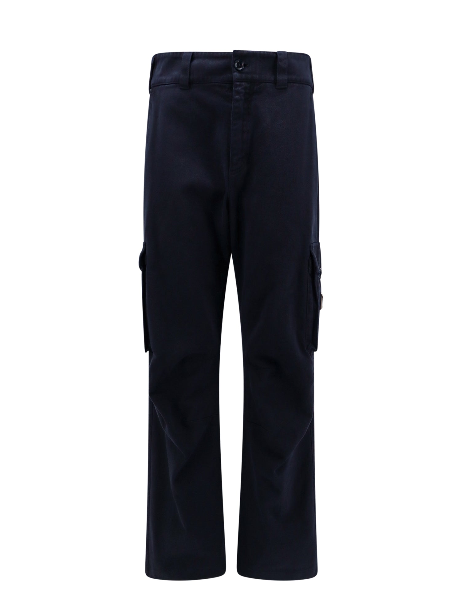 Dolce & Gabbana-Pantalone cargo in cotone con patch logo in metallo-Uomo