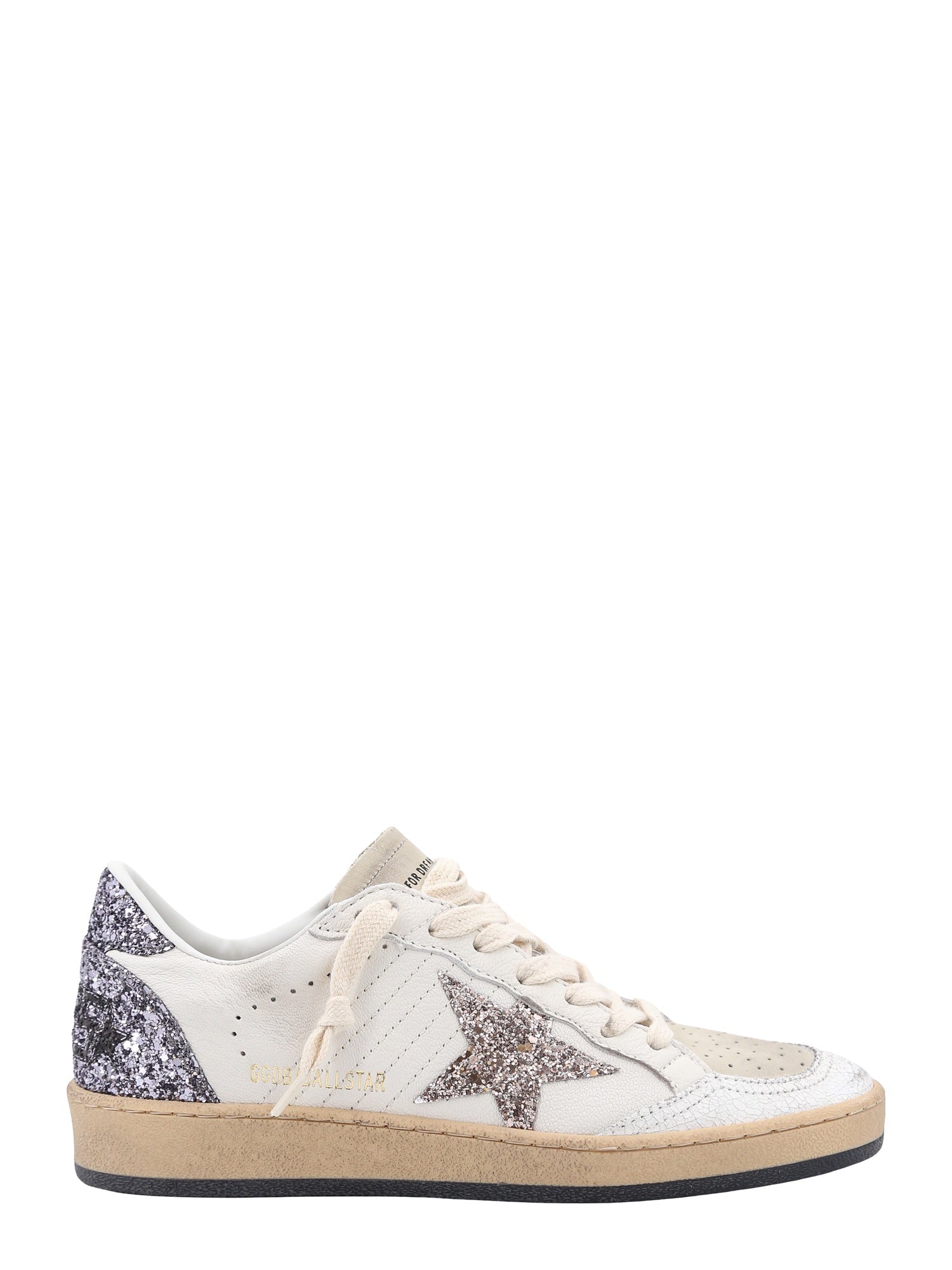 Golden Goose-Sneakers in pelle con glitter-Donna