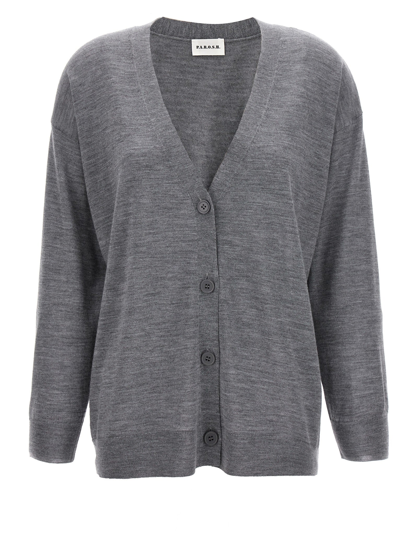 P. A.R. O.S. H.-Wool Blend Cardigan Maglioni Grigio-Donna