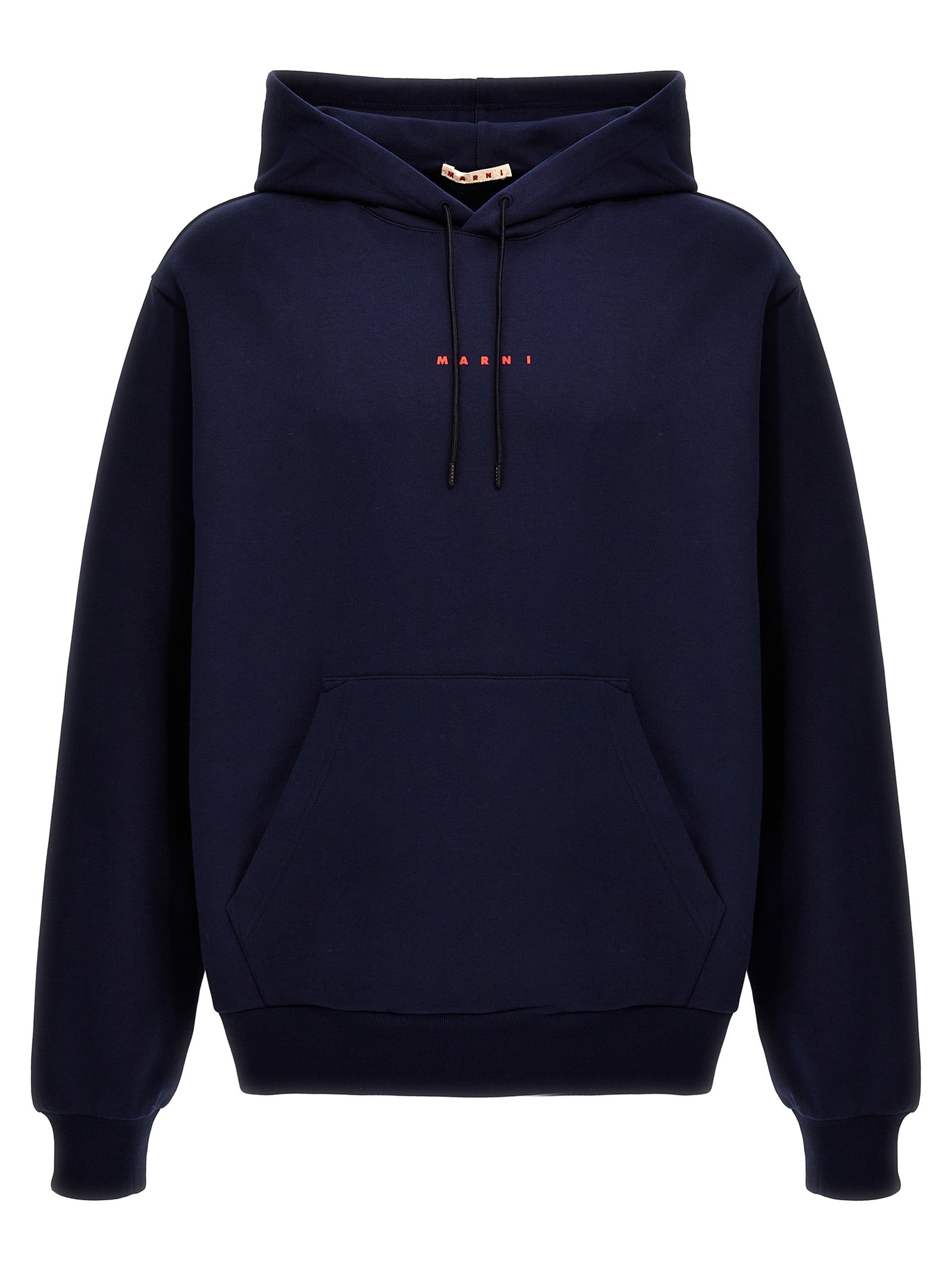 Marni-Logo Print Hoodie Felpe Blu-Uomo