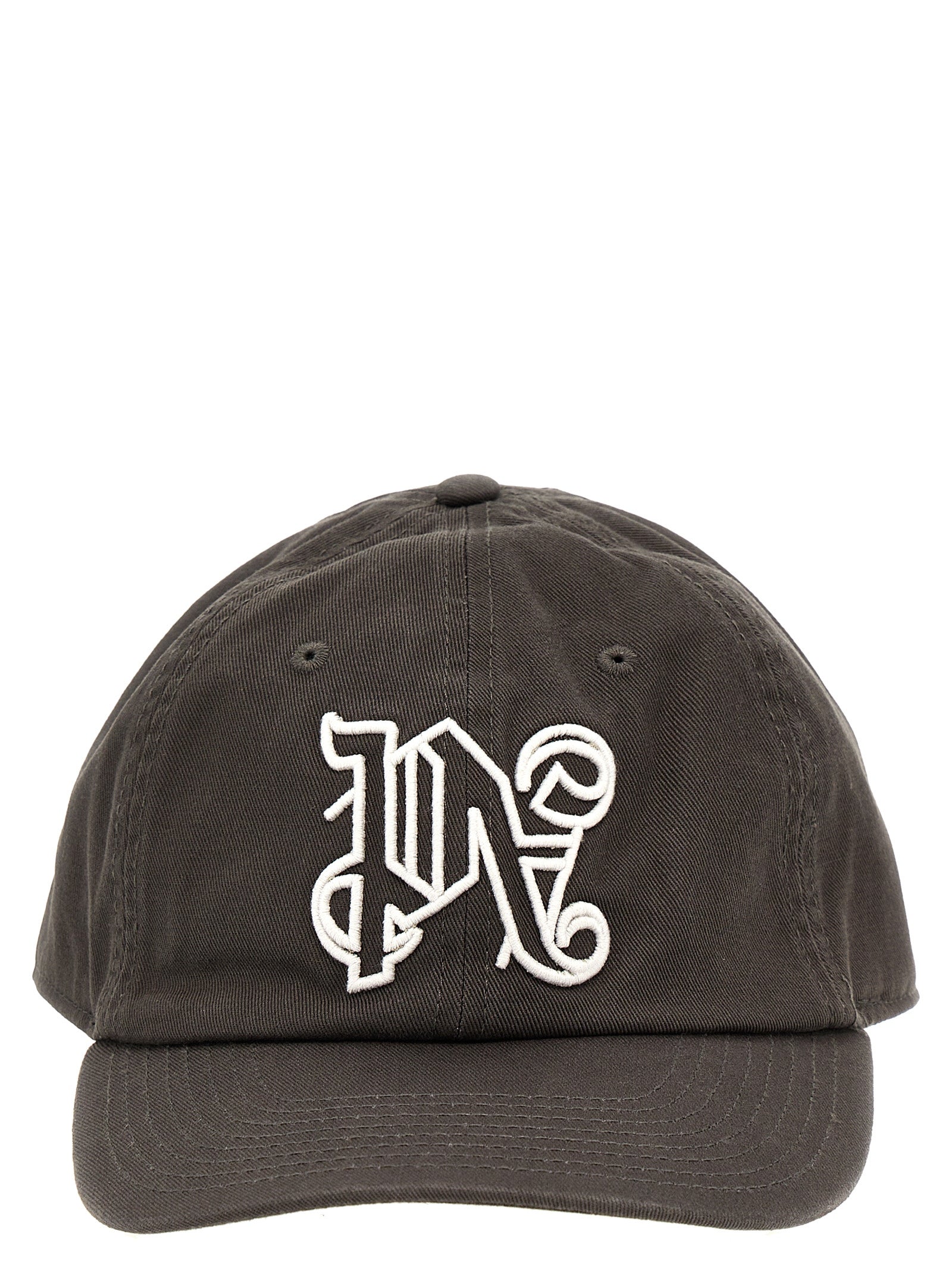 Palm Angels-Monogram Cappelli Grigio-Uomo