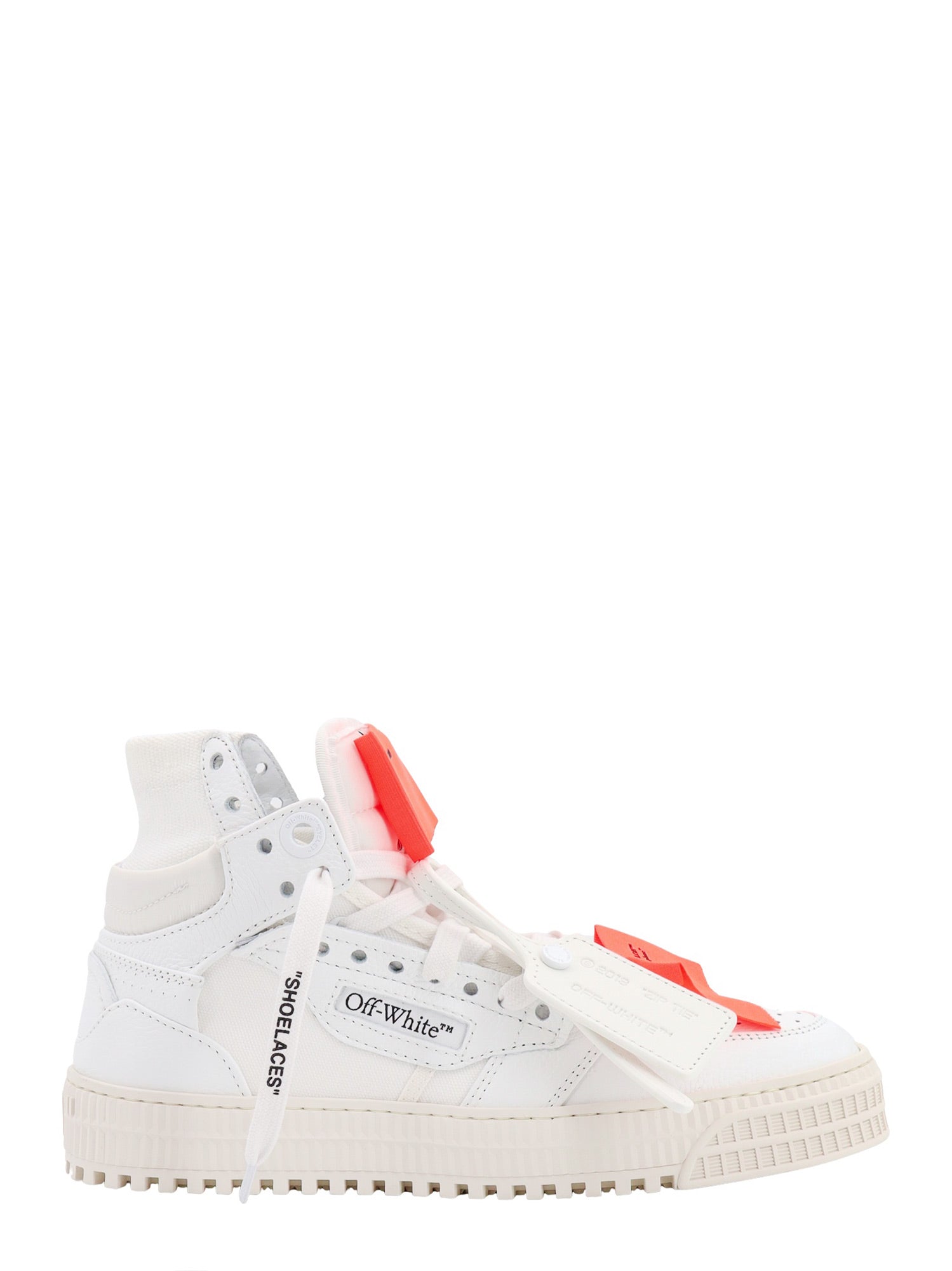 Off-White-Sneakers in pelle e canvas con iconica Zip Tie-Uomo