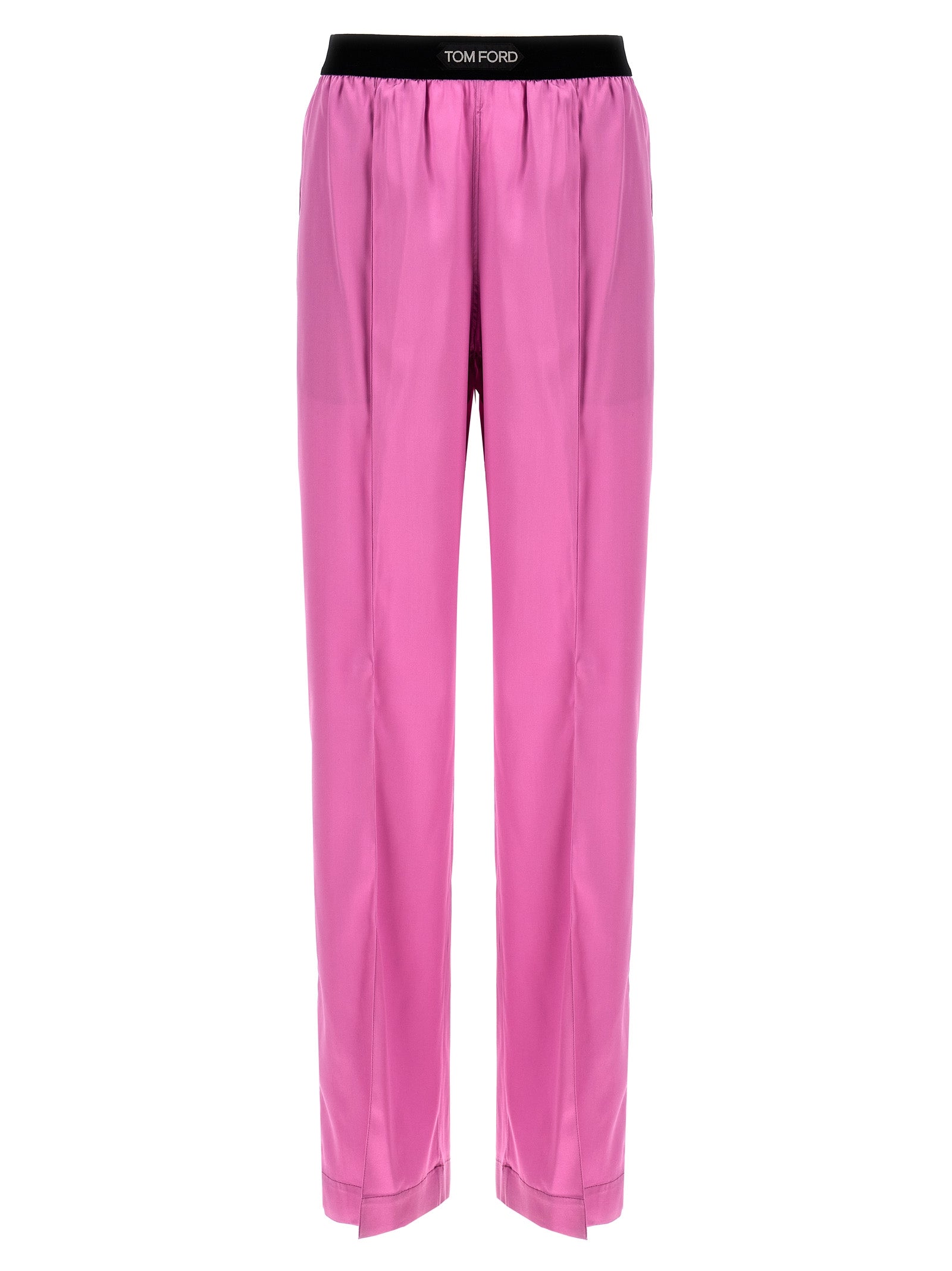 Tom Ford-Logo Elastic Pantaloni Viola-Donna