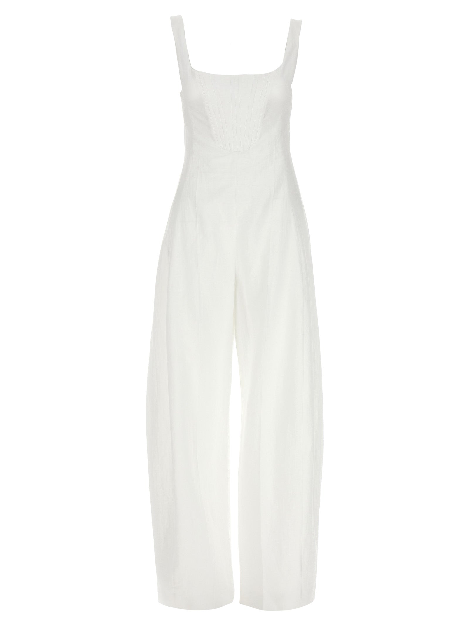 Stella Mccartney-Corset Jumpsuit Tute Intere Bianco-Donna