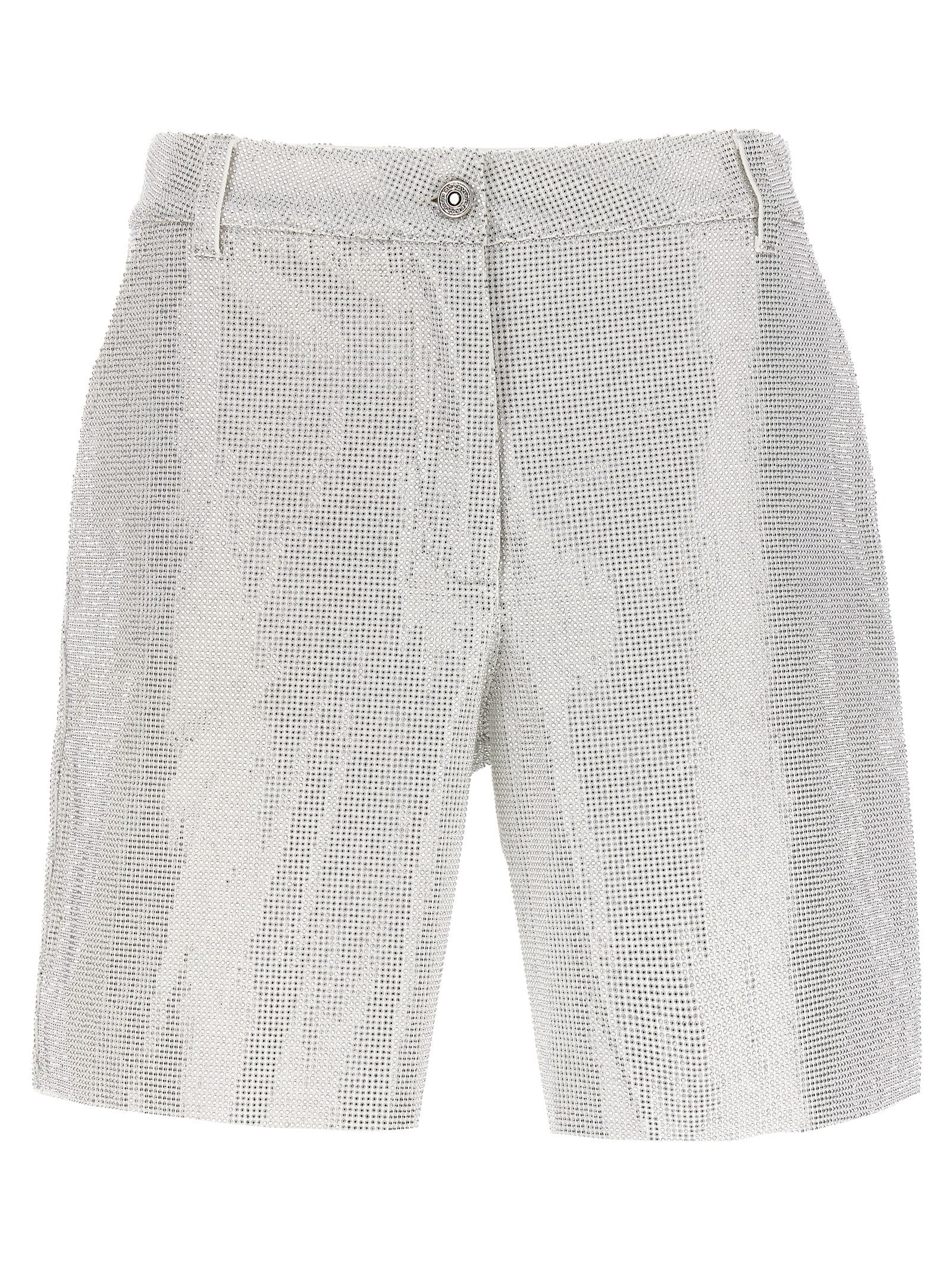 Ermanno Scervino-Rhinestone Bermuda Shorts Bermuda, Short Bianco-Donna