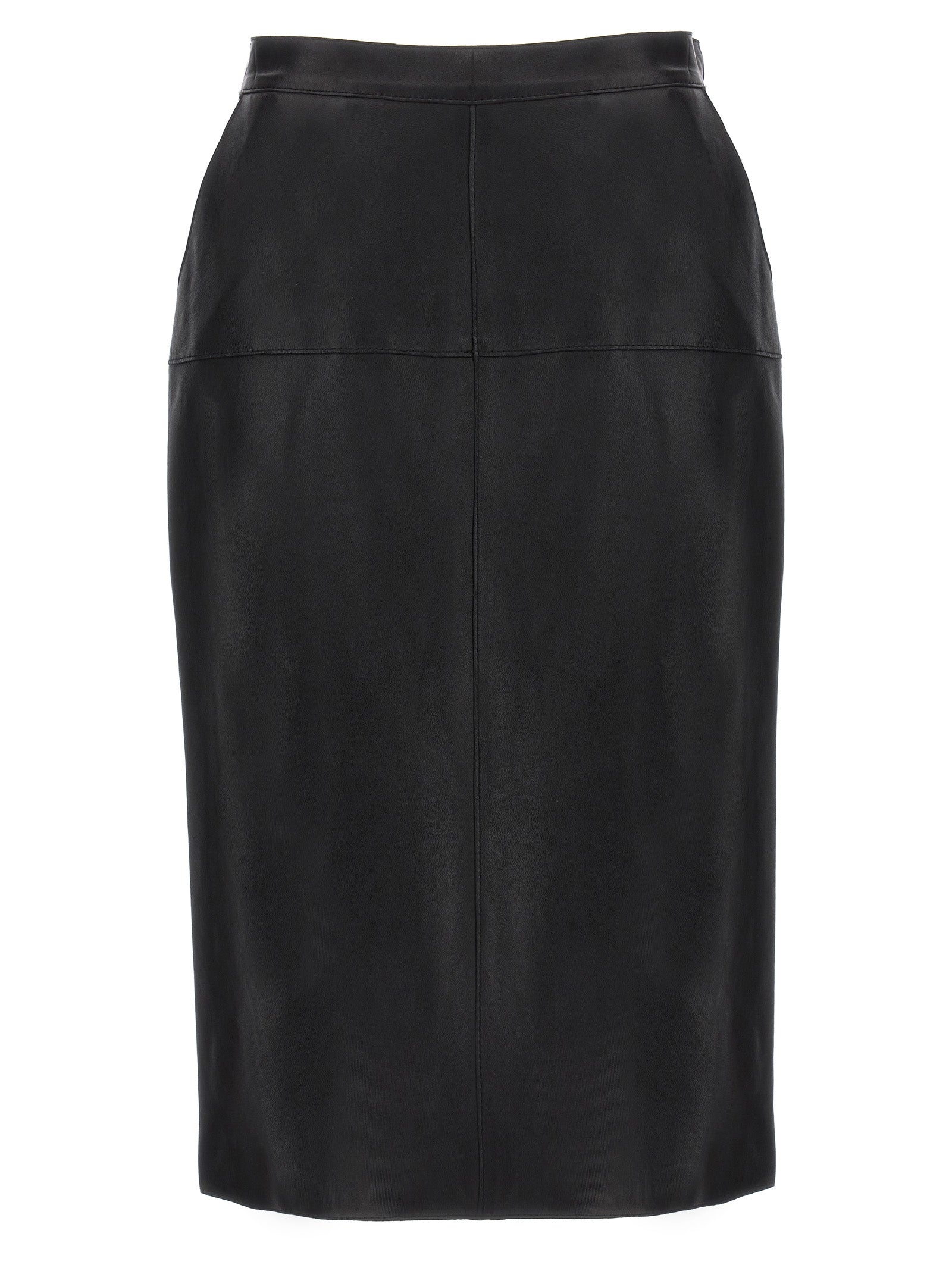 P. A.R. O.S. H.-Leather Skirt Gonne Nero-Donna