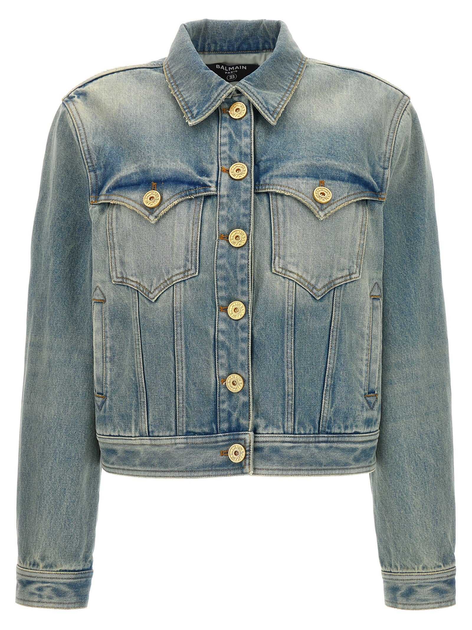 Balmain-Vintage Denim Jacket Giacche Celeste-Donna