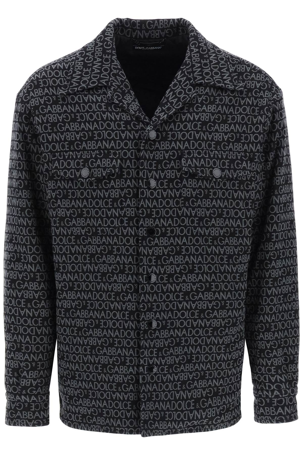 Dolce & Gabbana-Overshirt Imbottita Con Logo Jacquard-Uomo