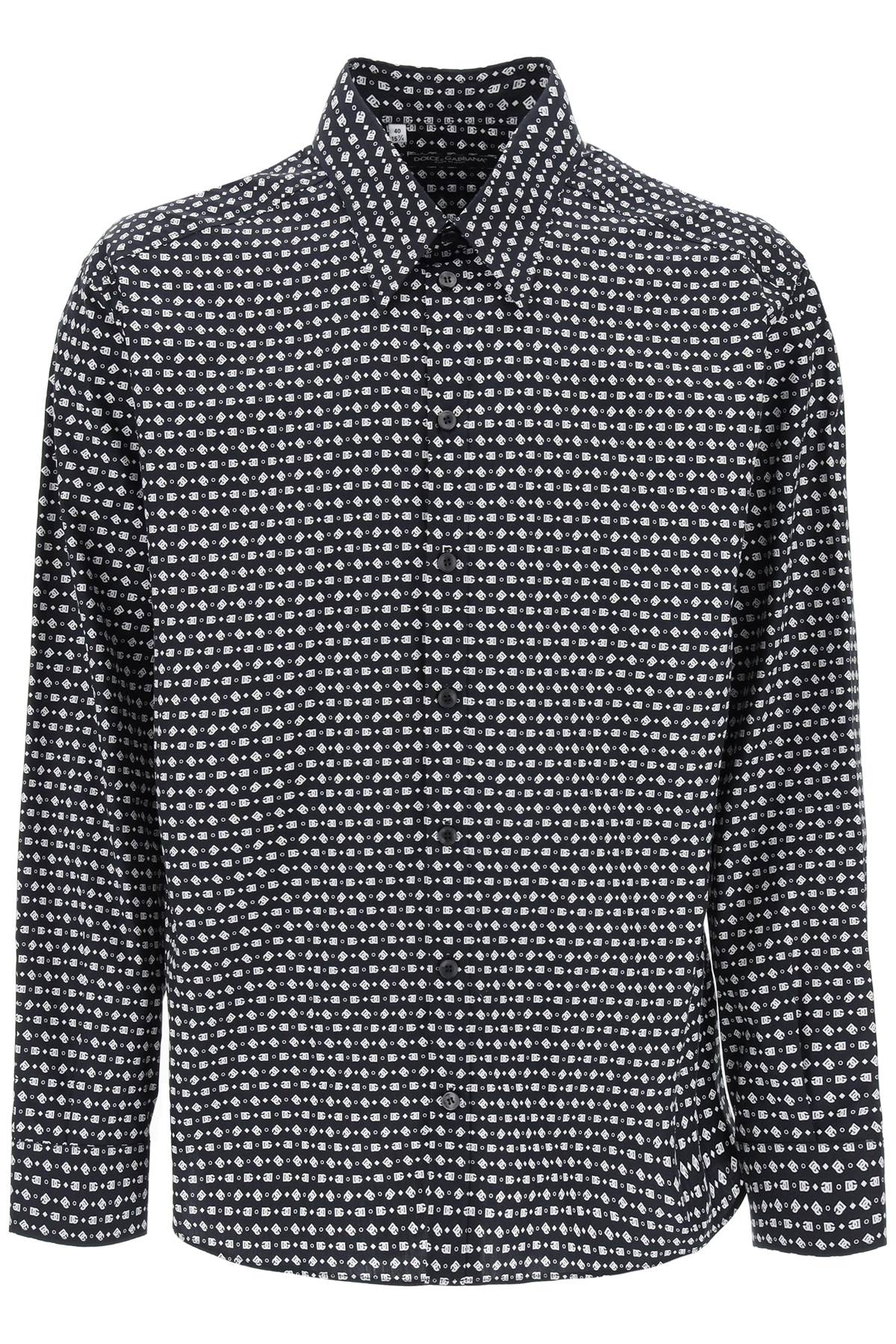 Dolce & Gabbana-Camicia Over Micro Monogram-Uomo