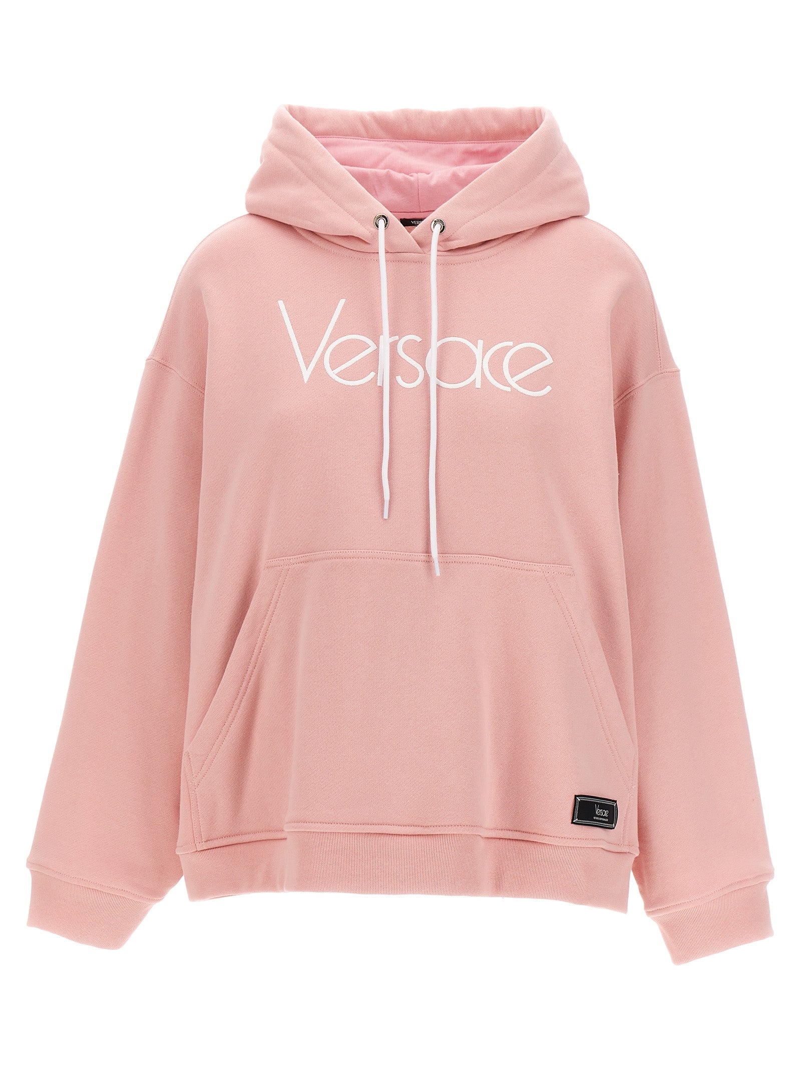 Versace-Logo Hoodie Felpe Rosa-Donna