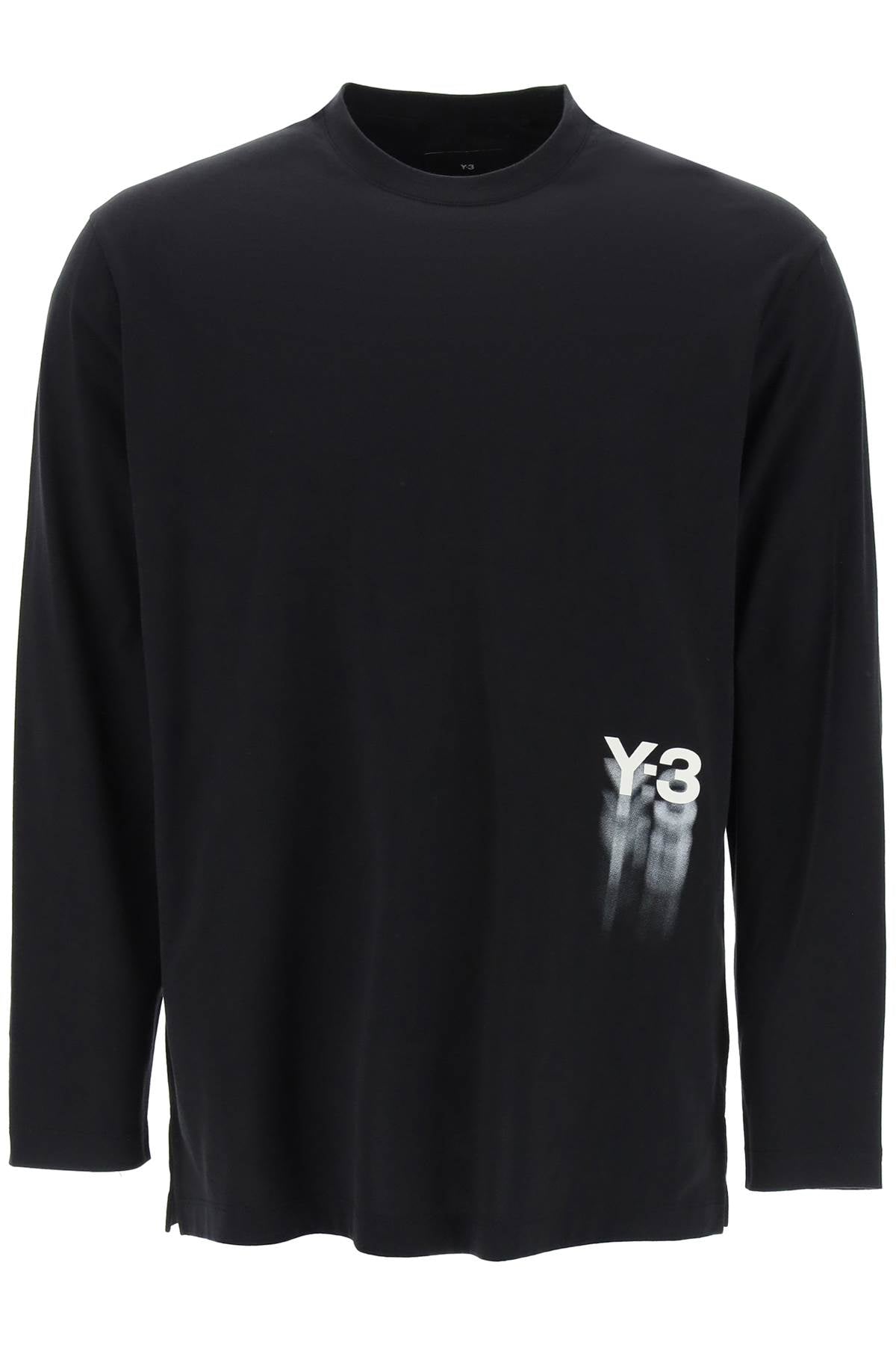 Y-3-T Shirt A Maniche Lunghe Con Stampa Logo-Uomo