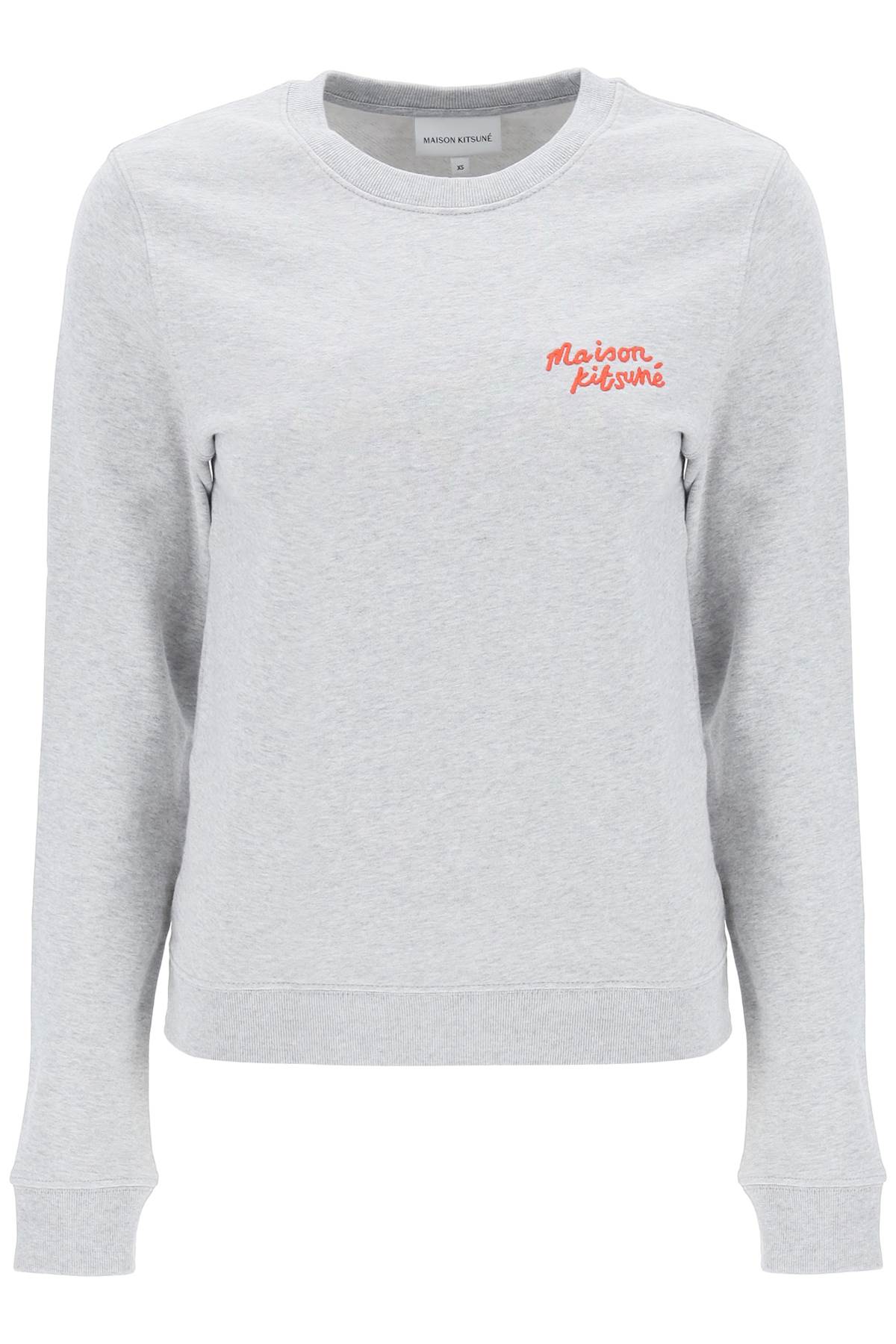 Maison Kitsune-Felpa Girocollo Con Lettering Logo-Donna