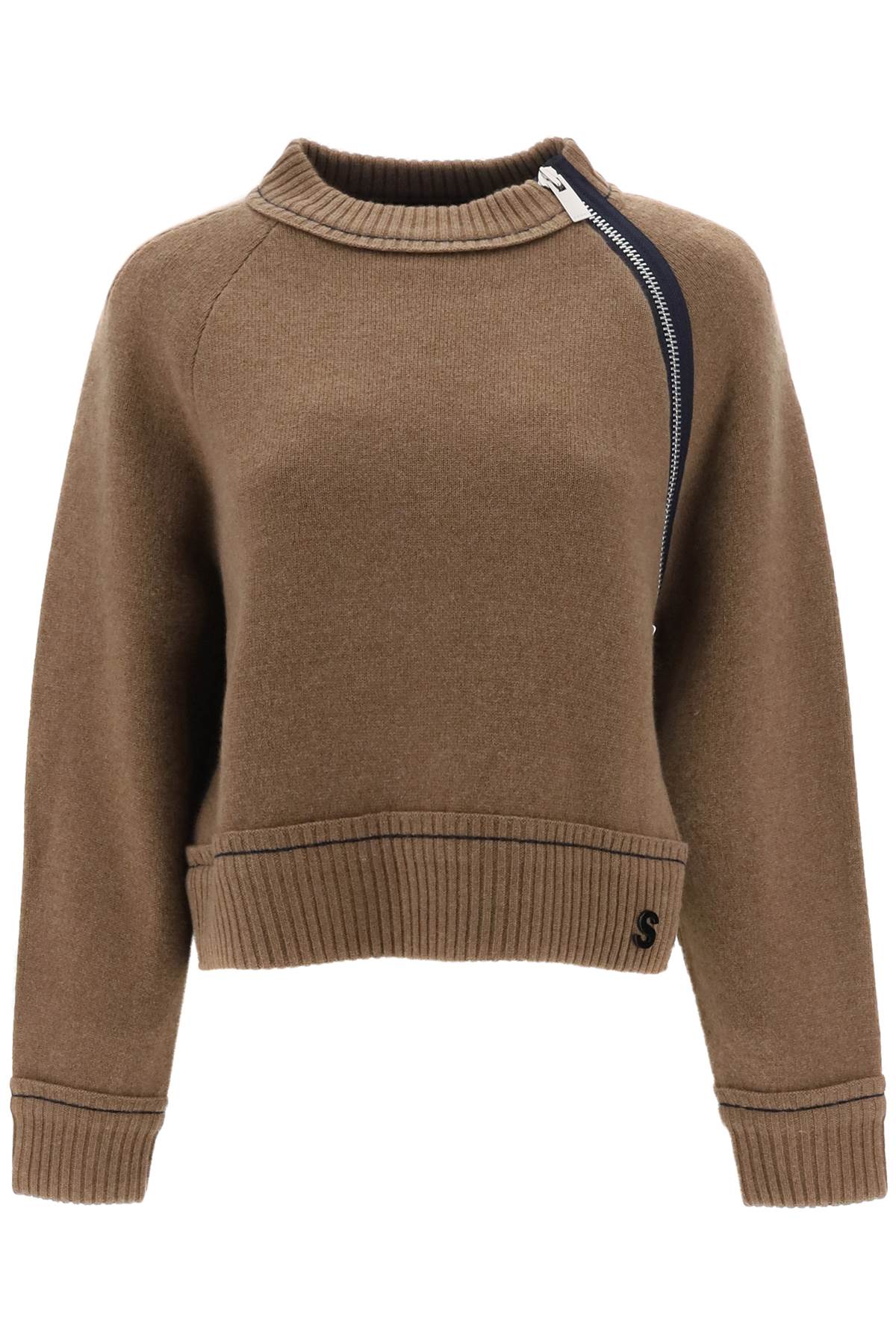 Sacai-Pullover In Cashmere E Cotone-Donna