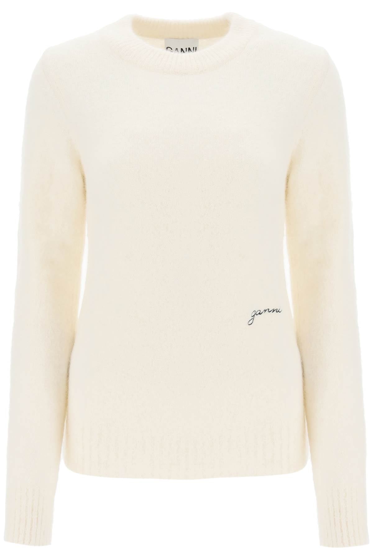 Ganni-Pullover In Misto Alpaca Spazzolato-Donna