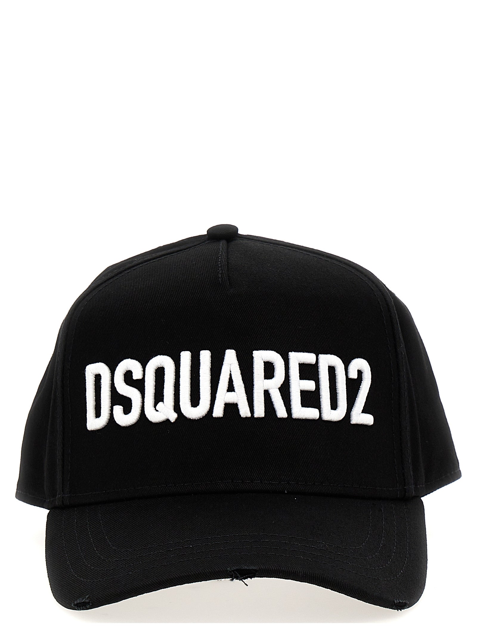 Dsquared2-Logo Embroidery Cap Cappelli Bianco/Nero-Uomo