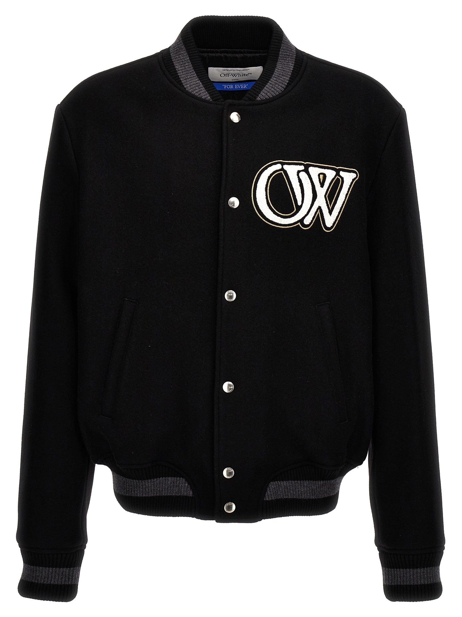 Off-White-Varsity Giacche Bianco/Nero-Uomo