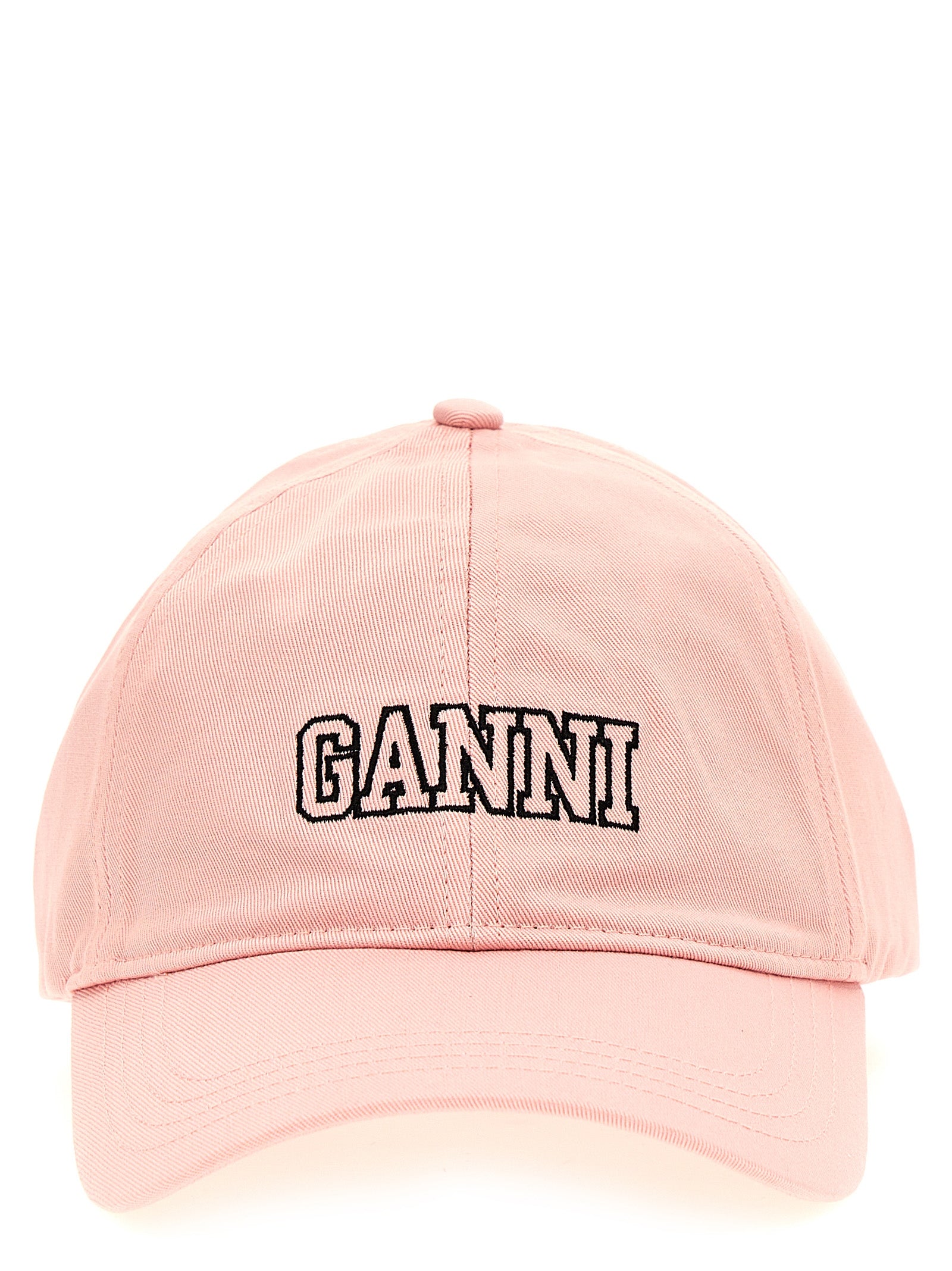 Ganni-Logo Embroidery Cap Cappelli Rosa-Donna