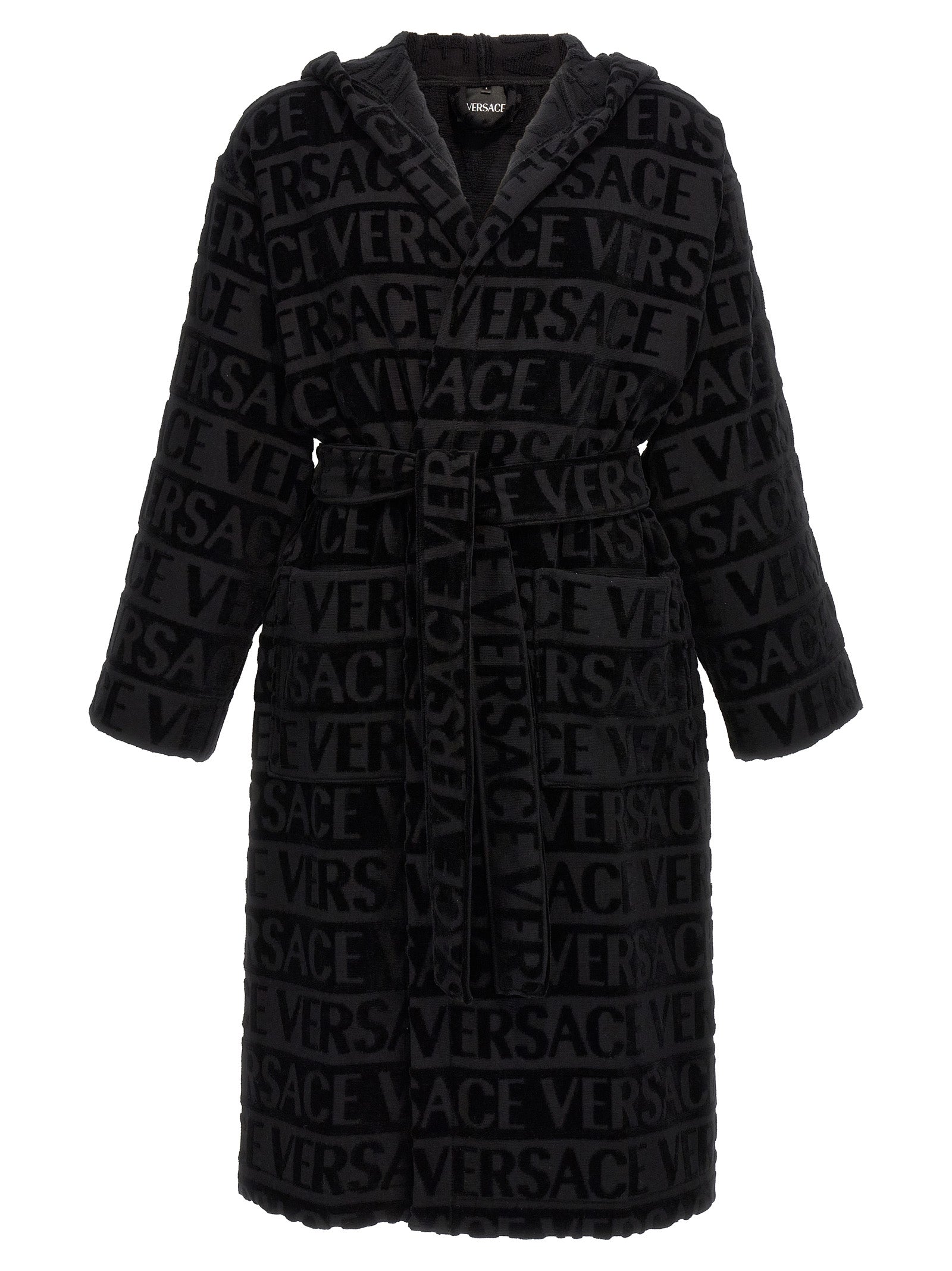 Versace Home-Versace Allover Towels Nero-Unisex