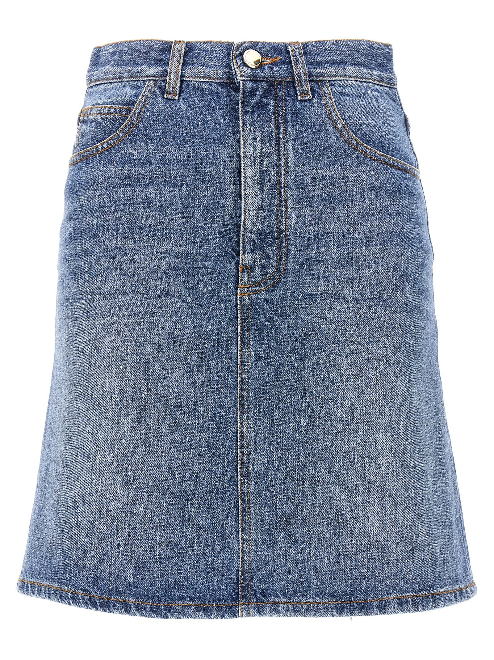 Chloé-Denim Mini Skirt Gonne Blu-Donna