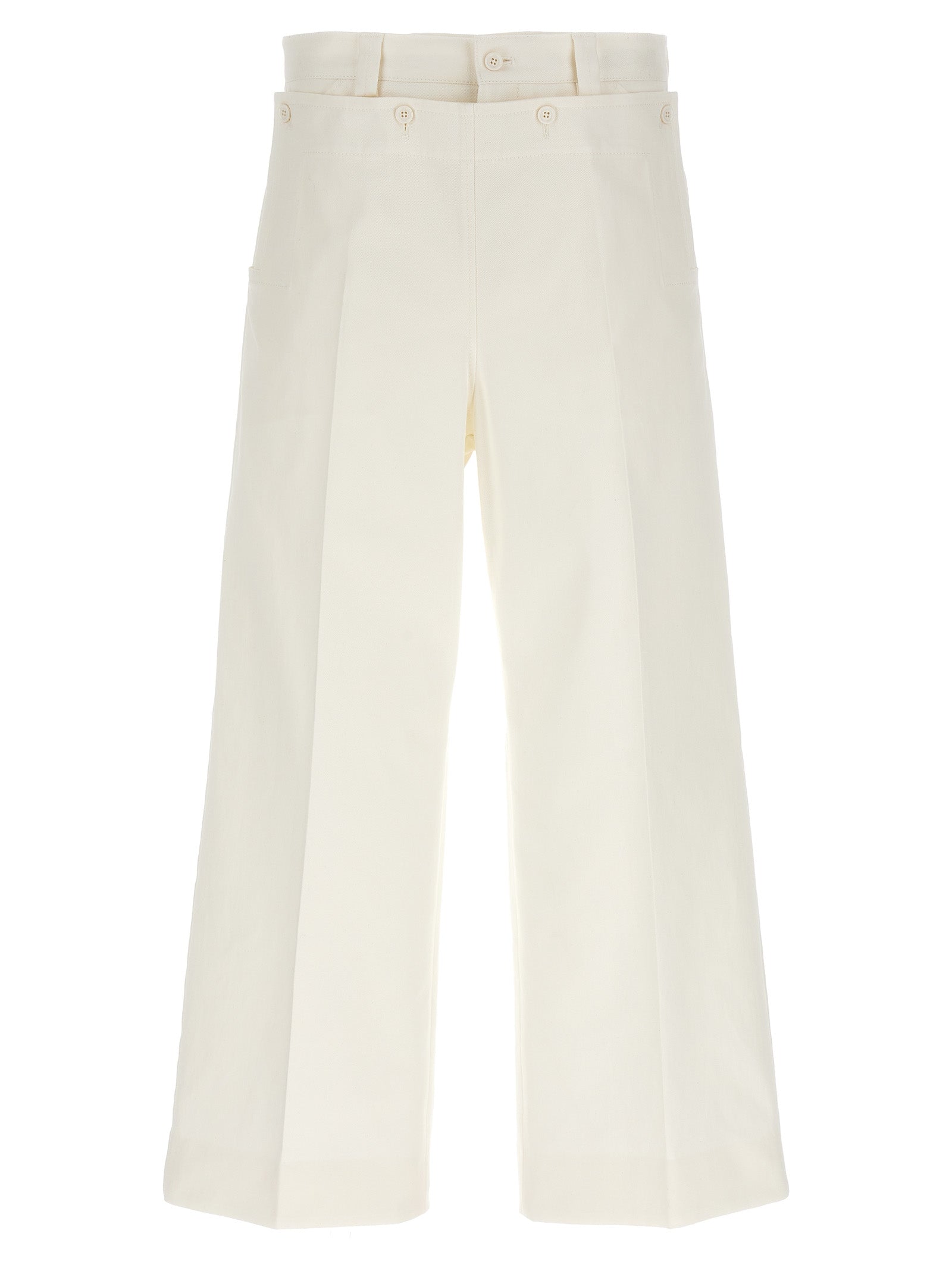 Dolce & Gabbana-Loose Leg Pantaloni Bianco-Uomo