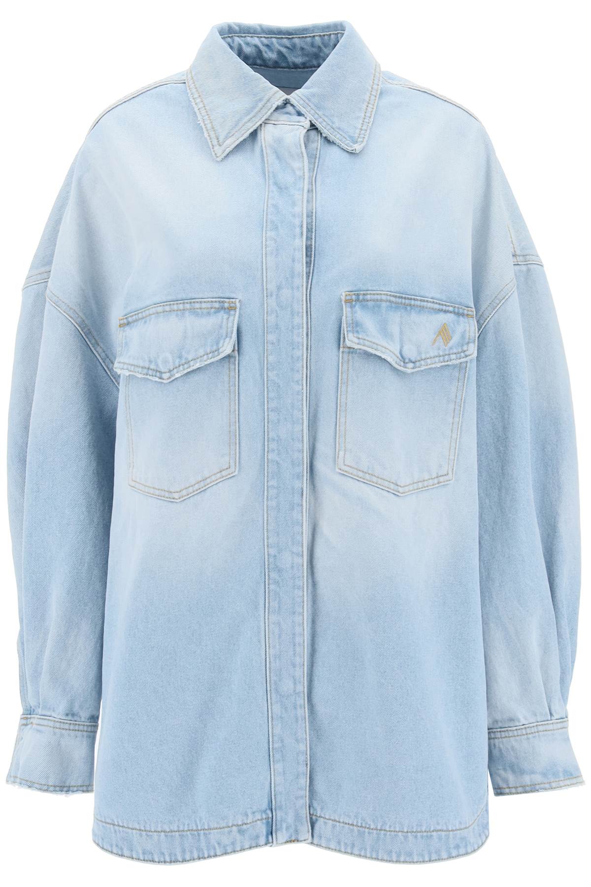 The Attico-Maxi Overshirt In Denim-Donna